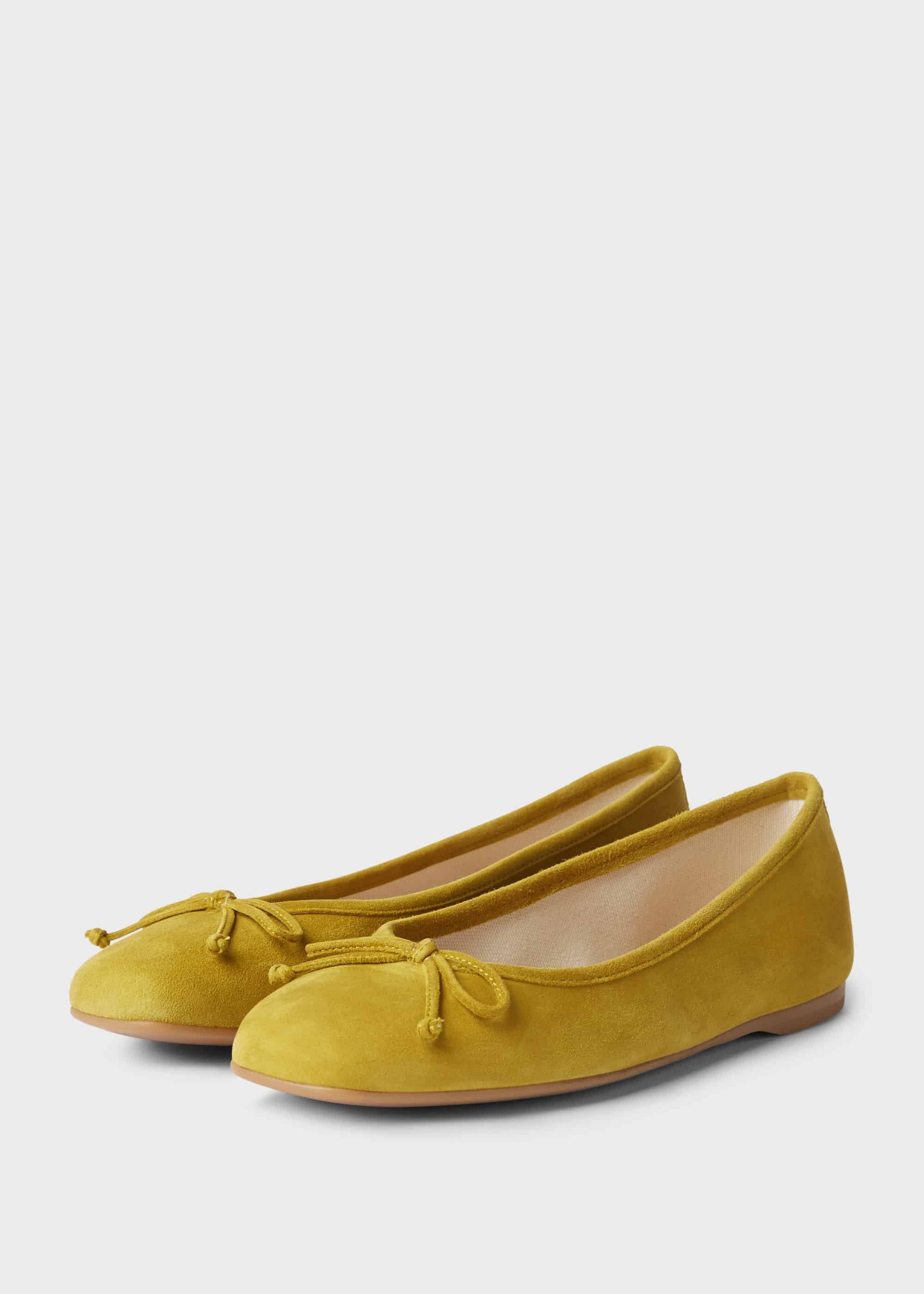 Prior Suede Ballerinas, Chartreuse, hi-res