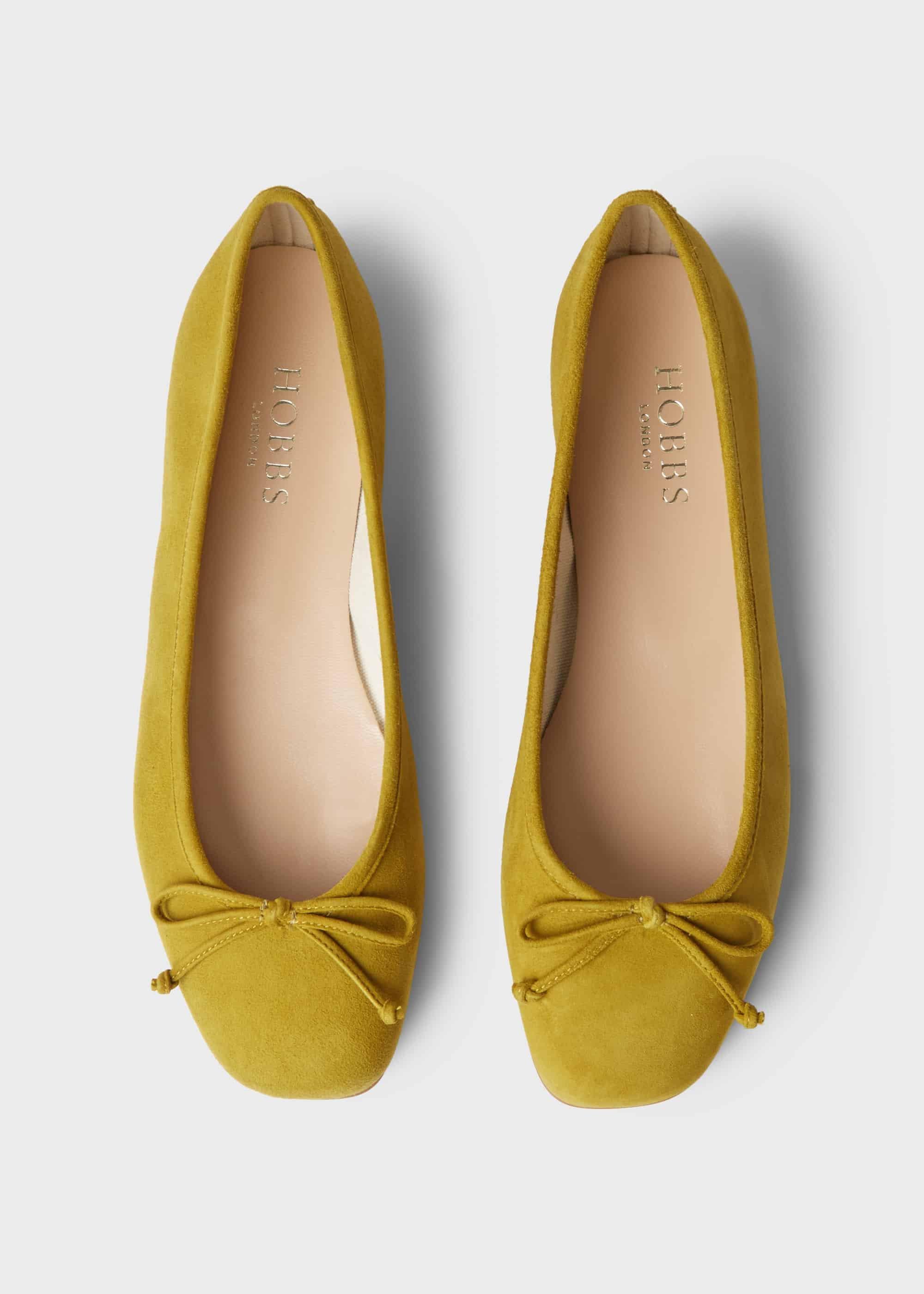 Prior Suede Ballerinas, Chartreuse, hi-res