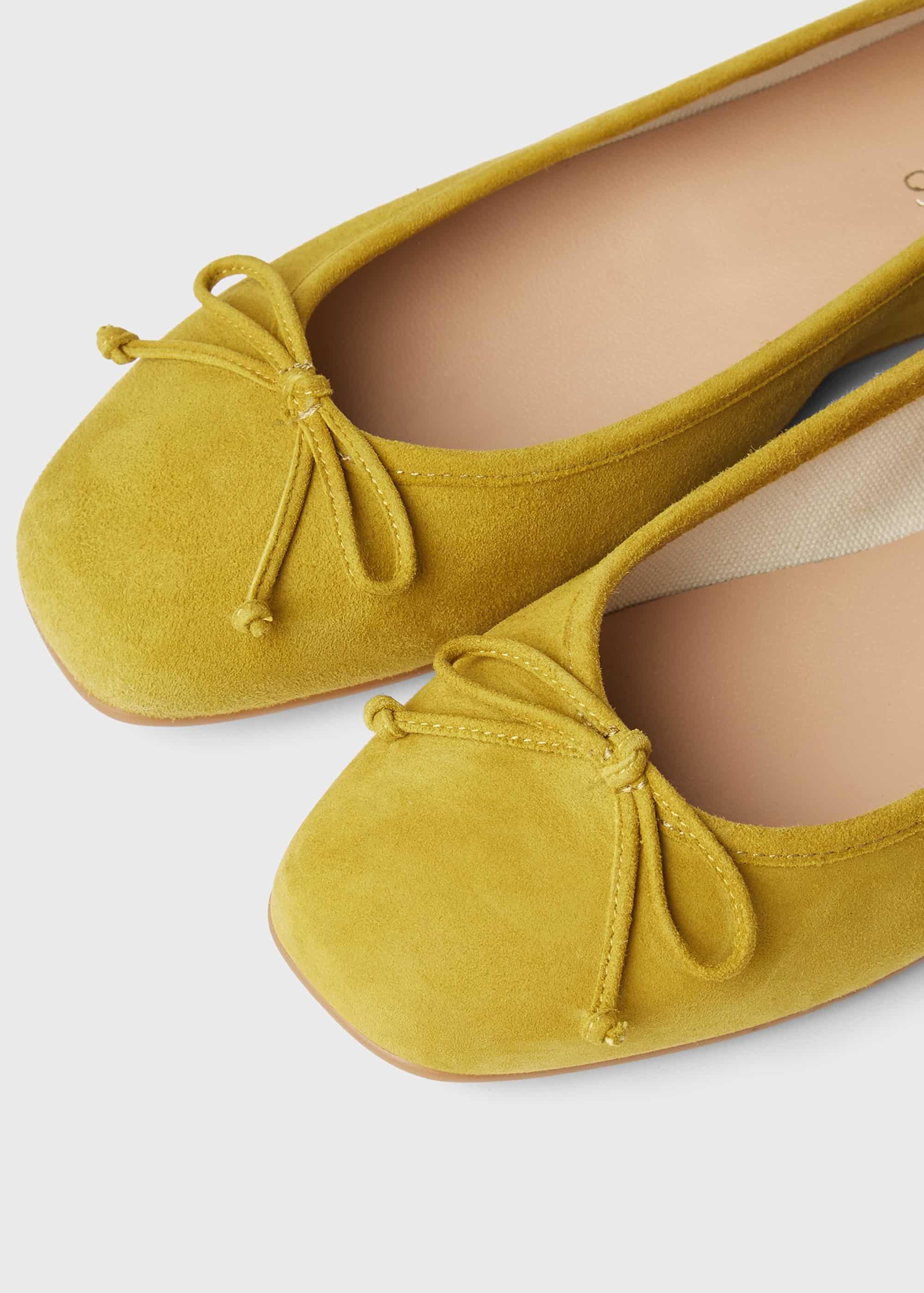 Prior Suede Ballerinas, Chartreuse, hi-res