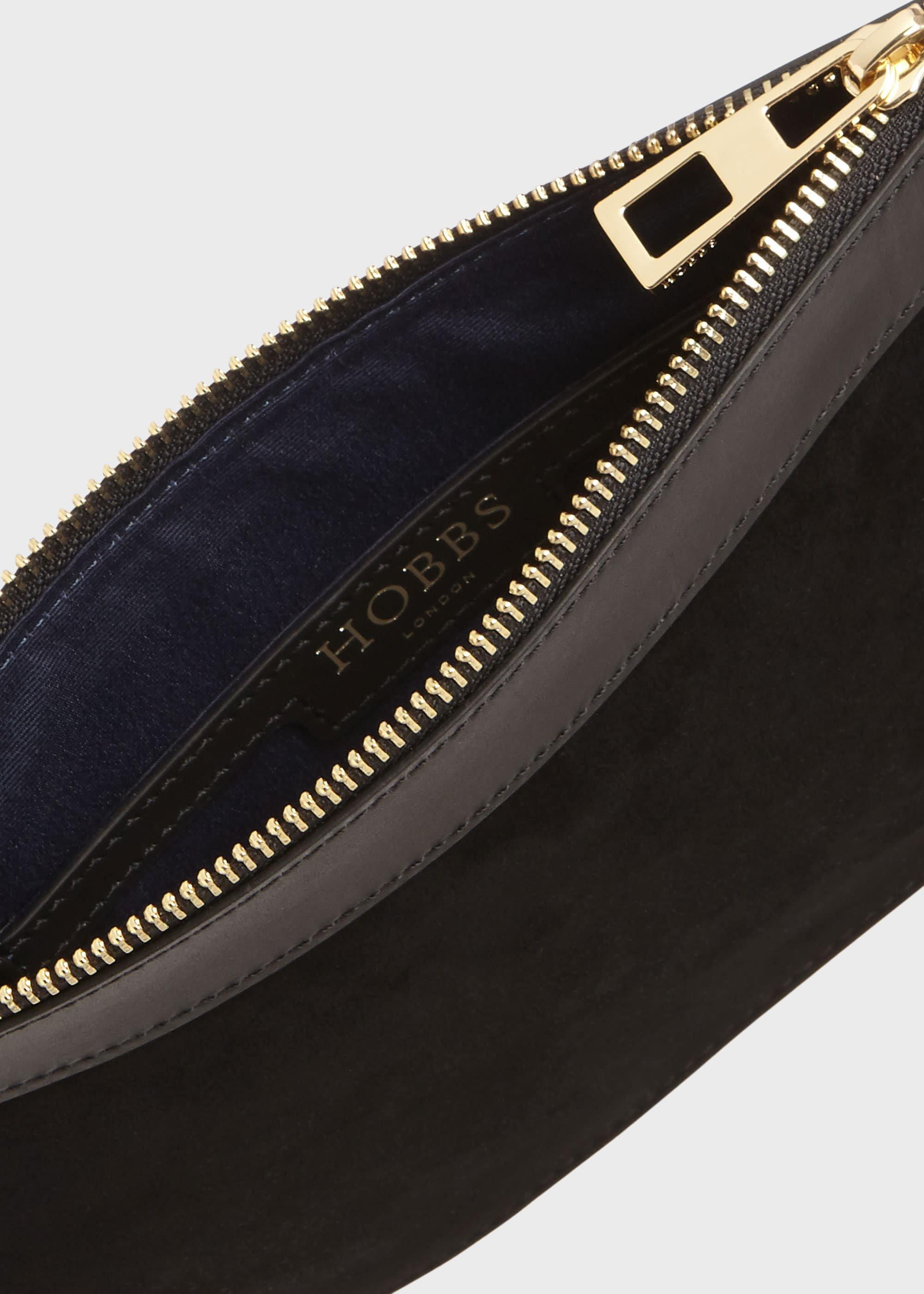Lundy Suede Wristlet, Black, hi-res