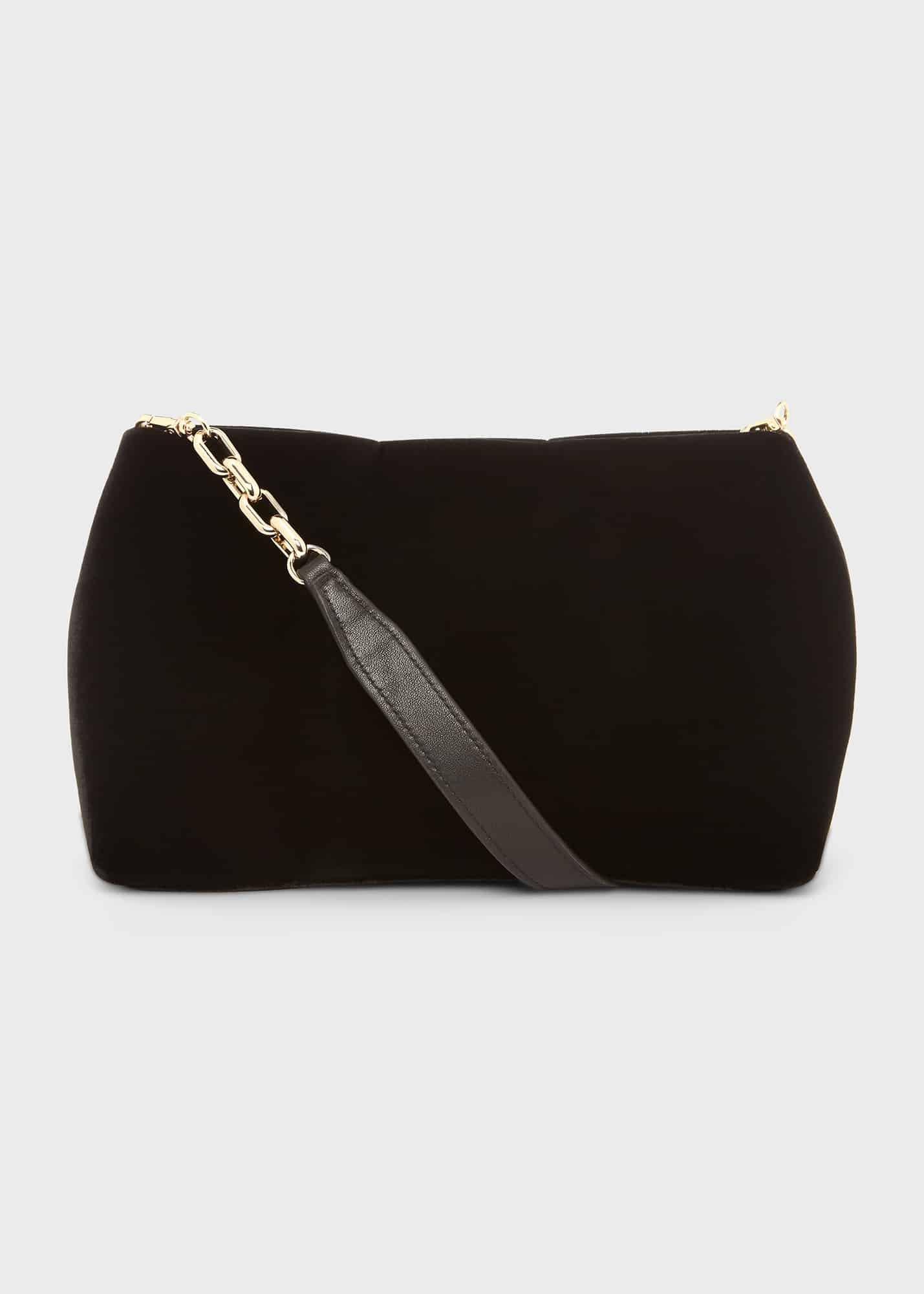 Clifton Velvet Clutch Bag, Black, hi-res
