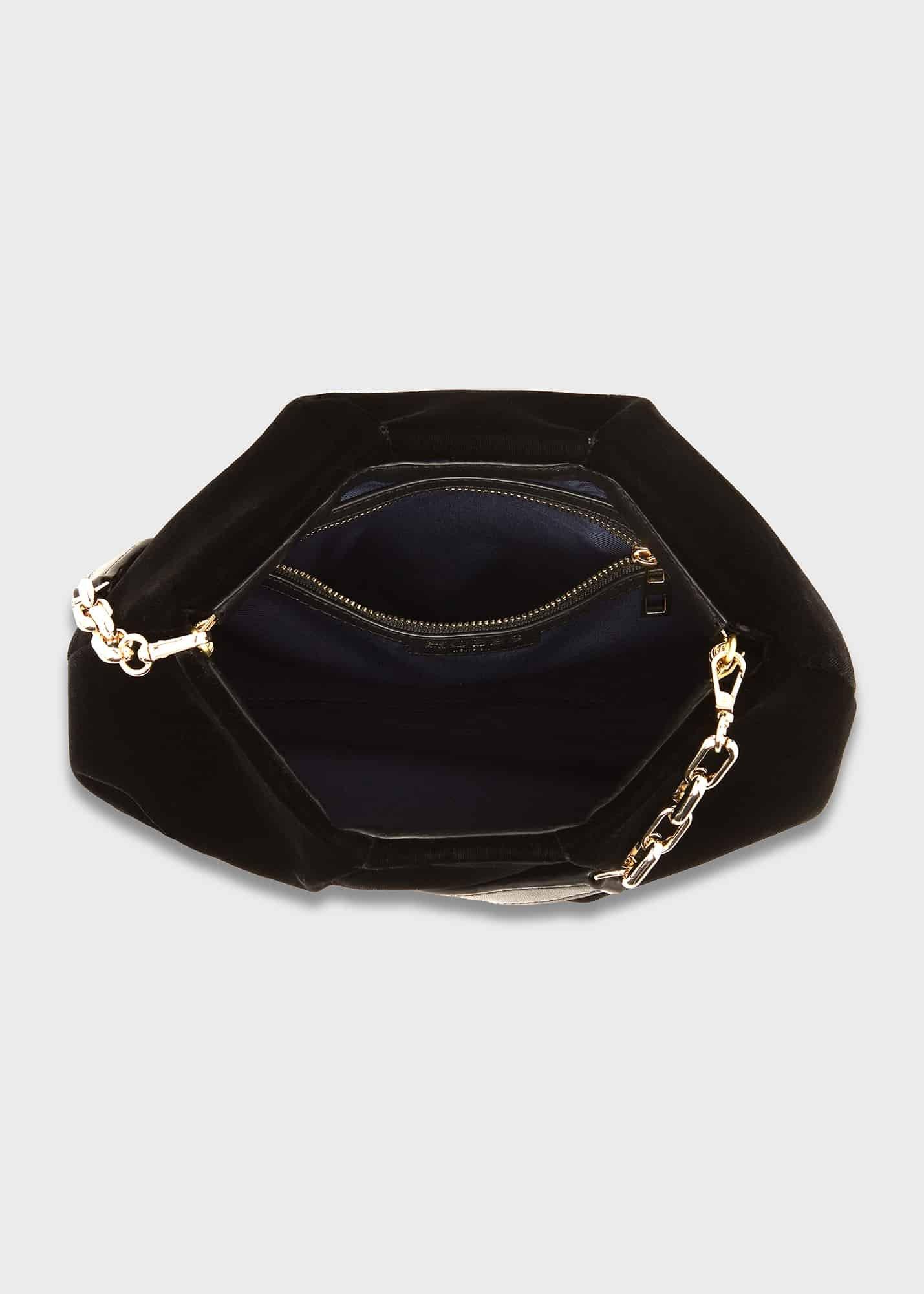 Clifton Velvet Clutch Bag, Black, hi-res