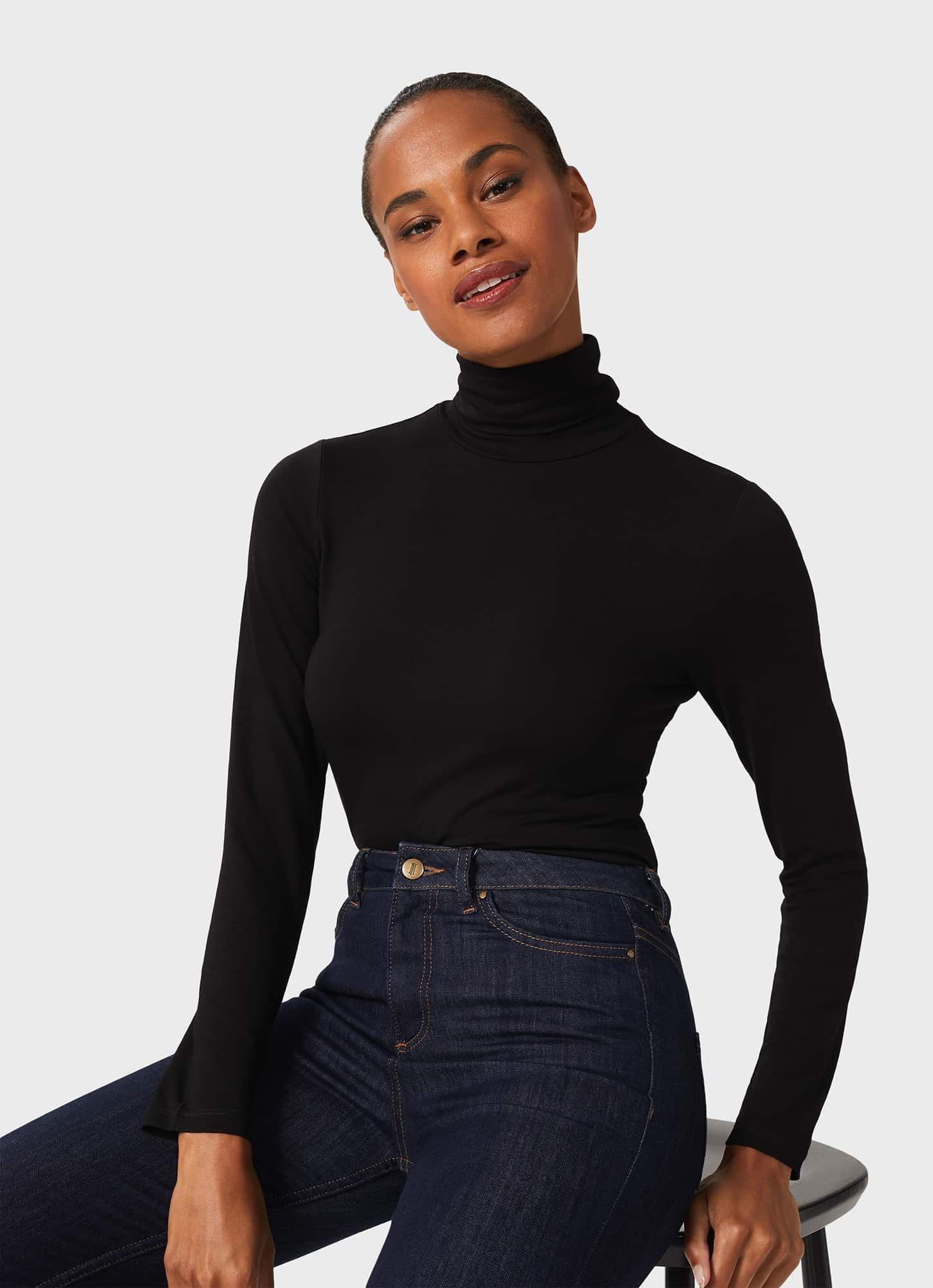 Mischa Roll Neck, Black, hi-res