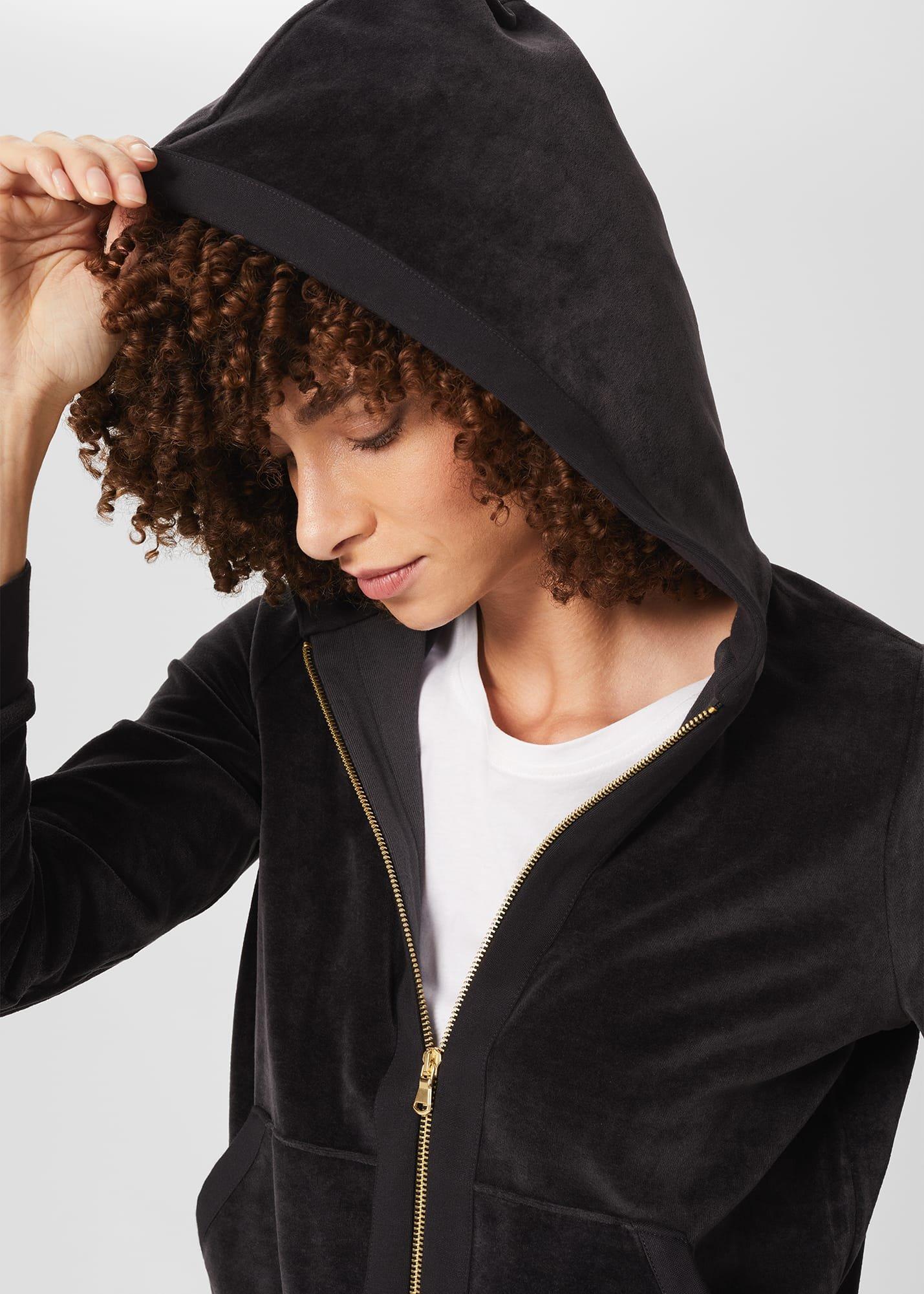 Harlow Hooded Top, Charcoal Grey, hi-res