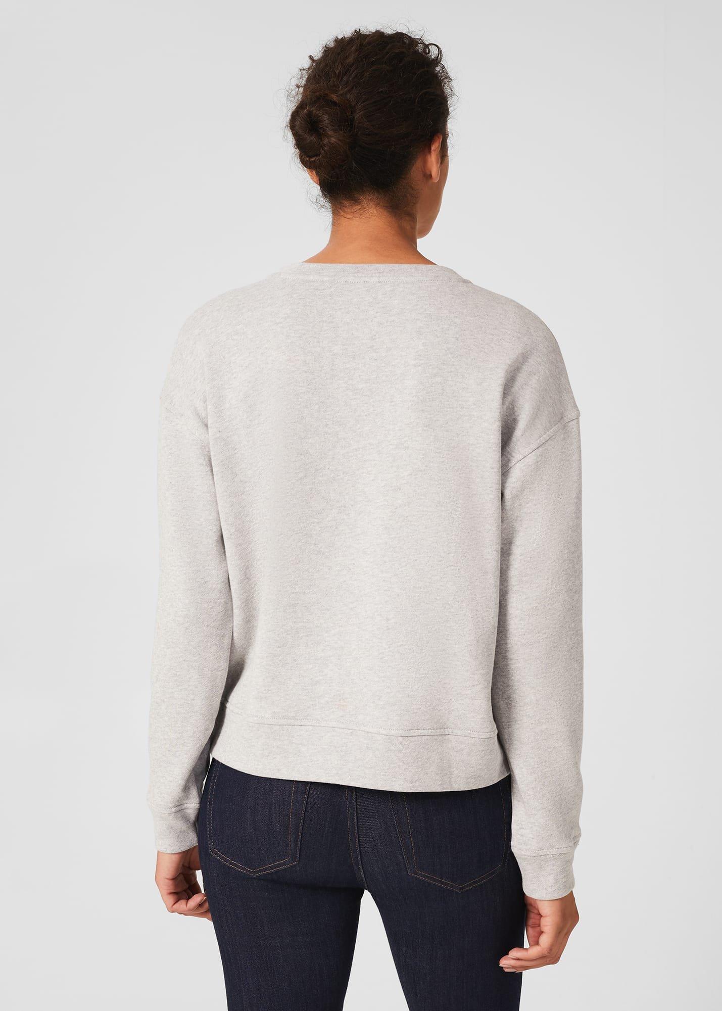Janey Star Sweatshirt, Grey Marl Pink, hi-res