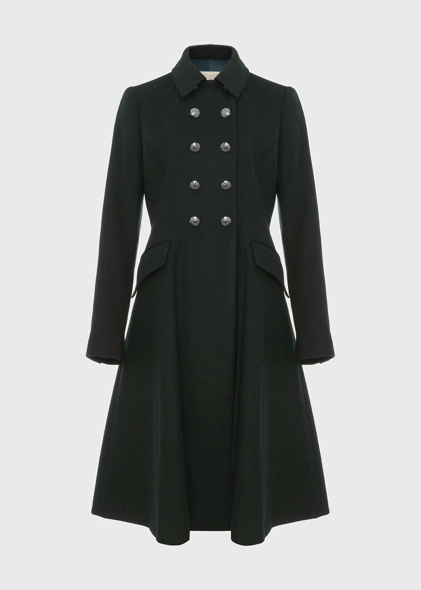 Francesca Wool Blend Coat, Forest Green, hi-res