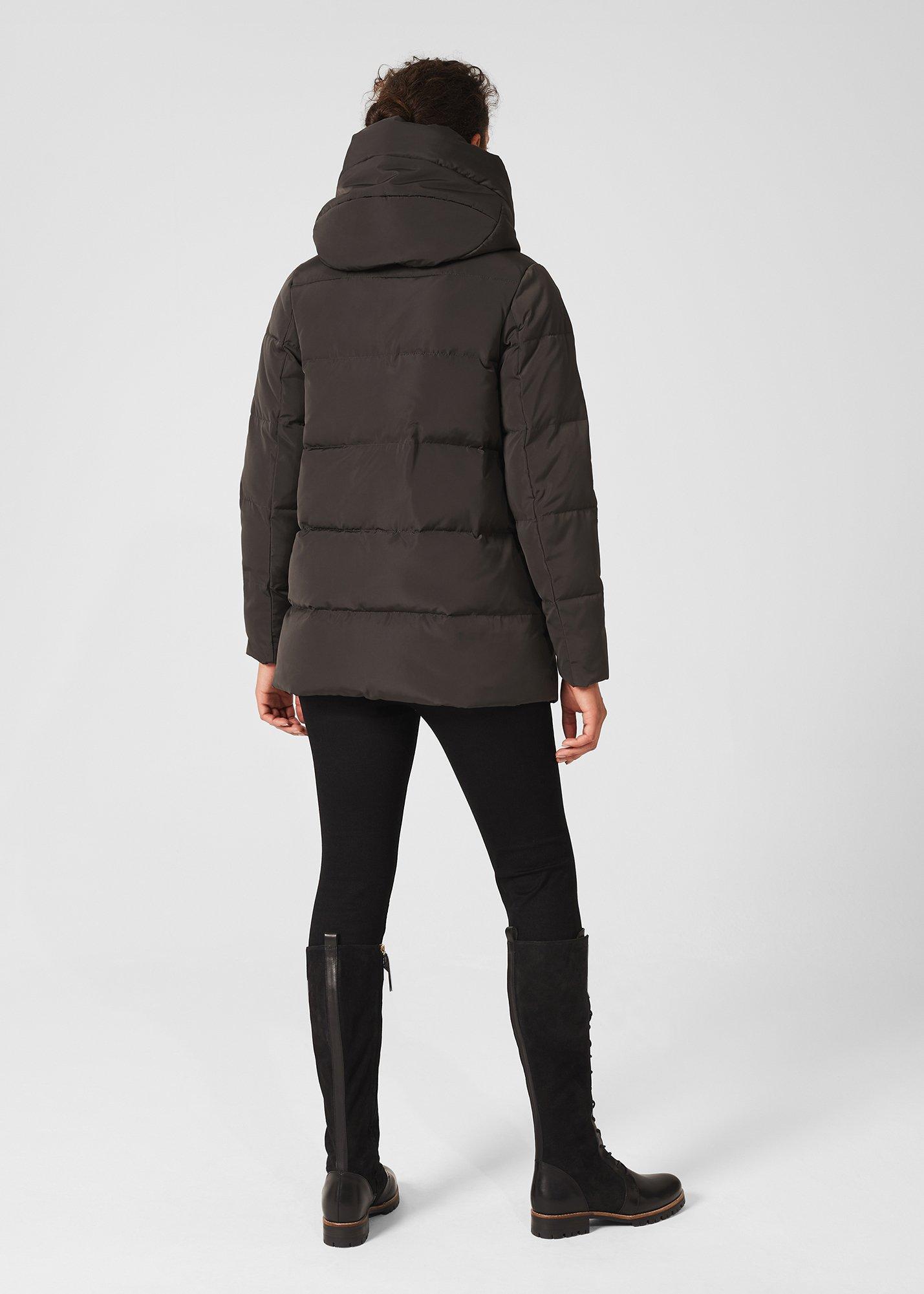 Short Heather Water Resistant Puffer Jacket, Dark Charcoal, hi-res