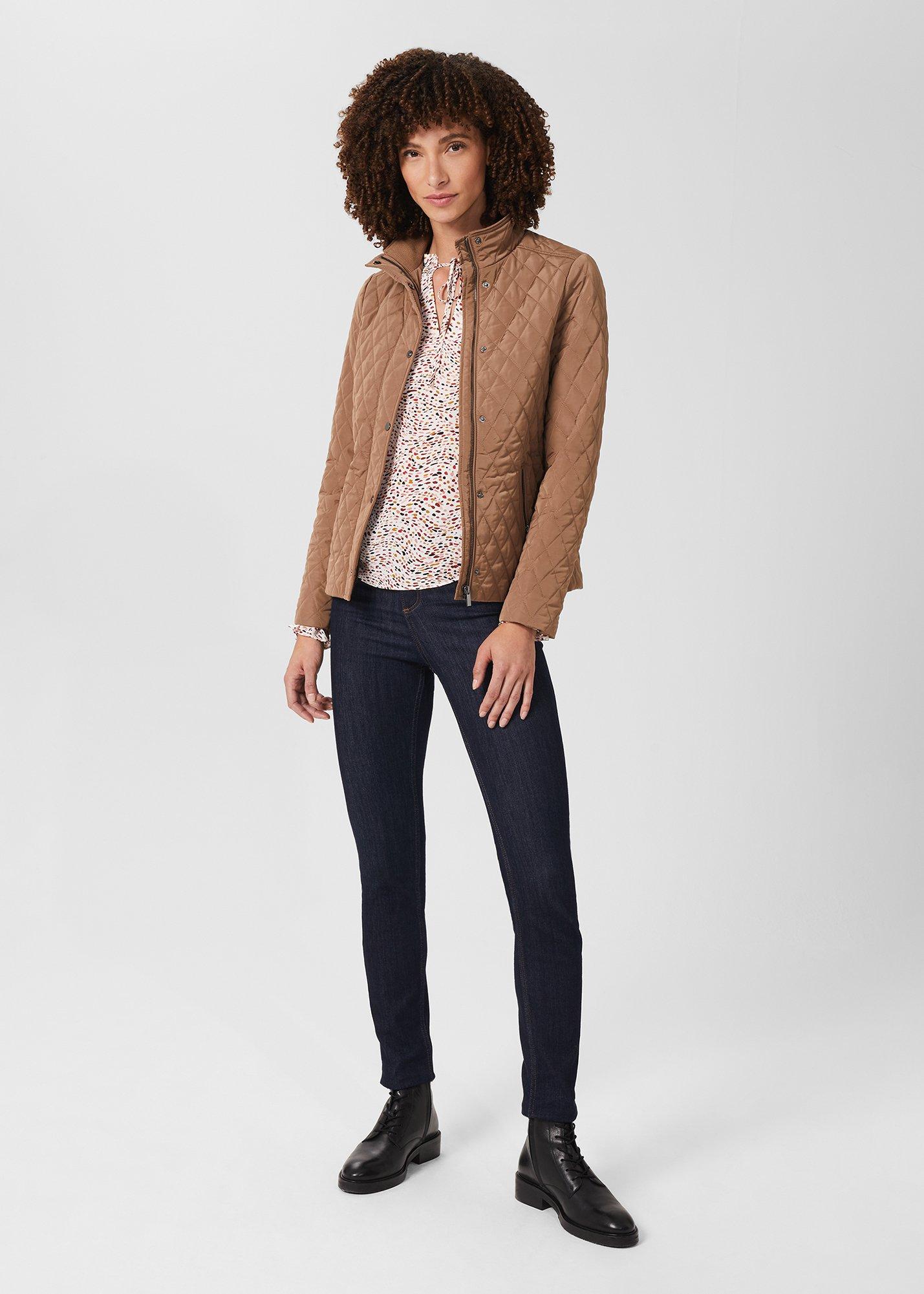 Thandie Quilted Jacket, Camel, hi-res