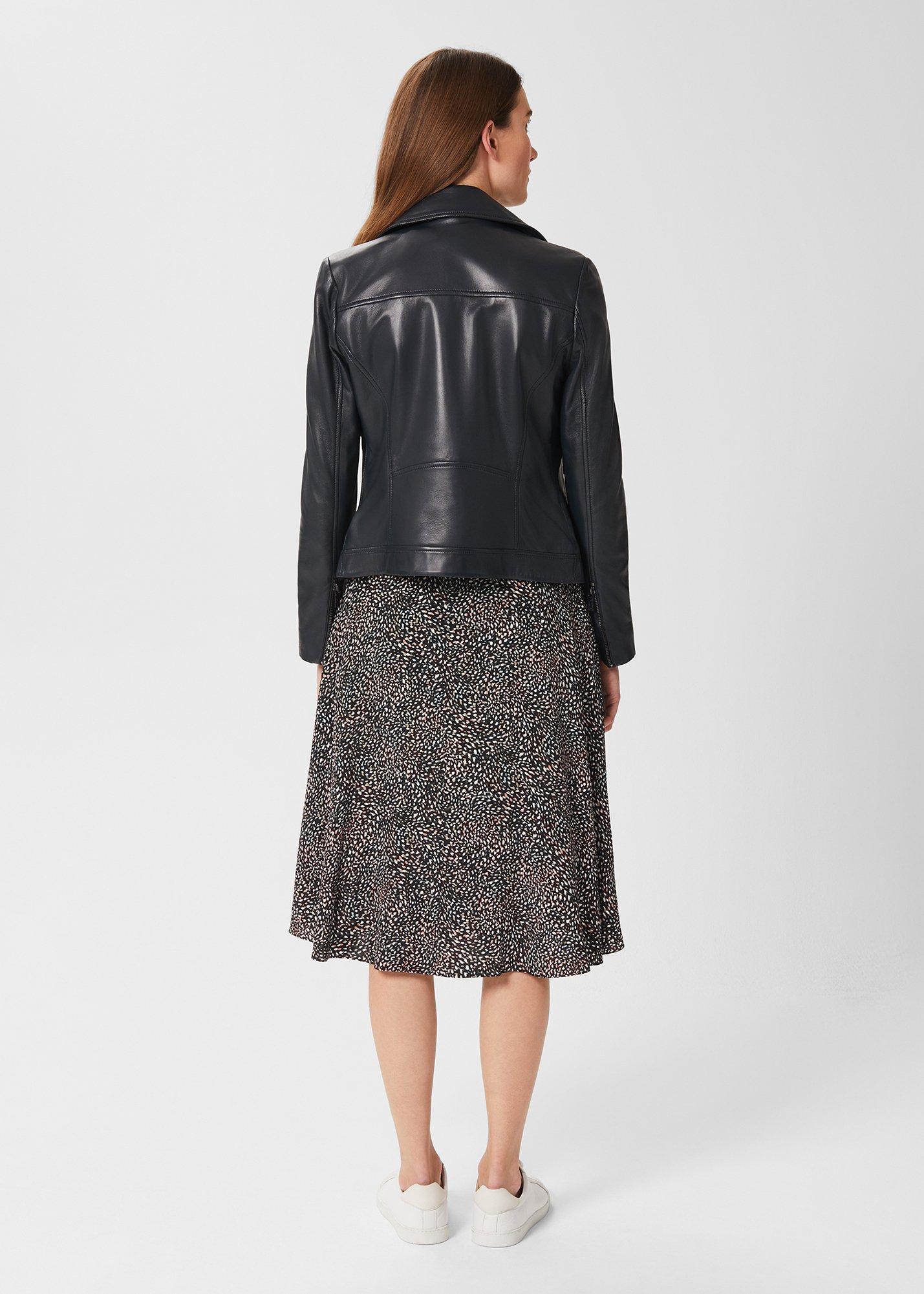 Dakota Leather Jacket, Navy, hi-res