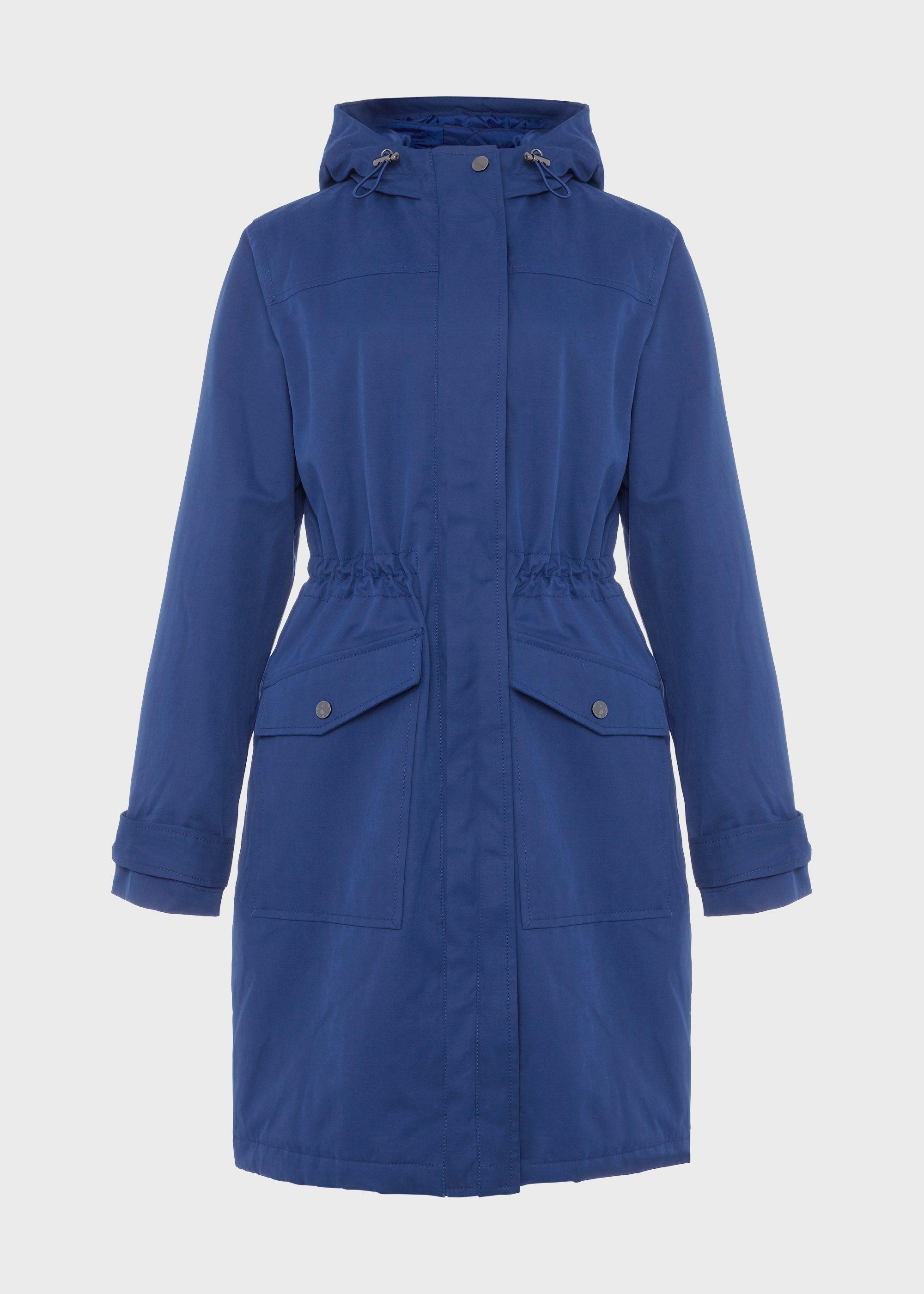 Kyra Waterproof Coat With Hood, Deep Blue, hi-res