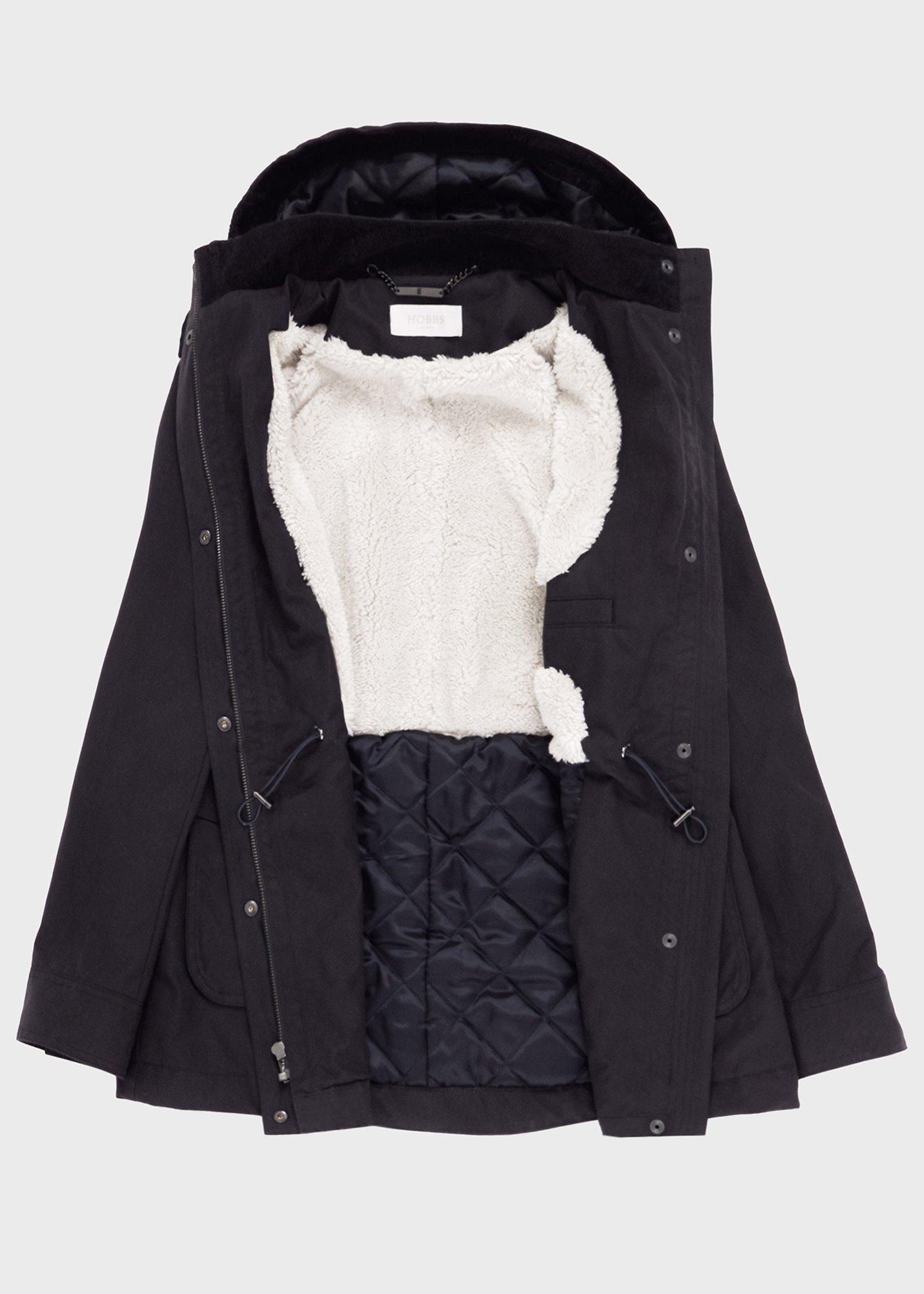 Dannie Waxed Cotton Coat, Navy, hi-res