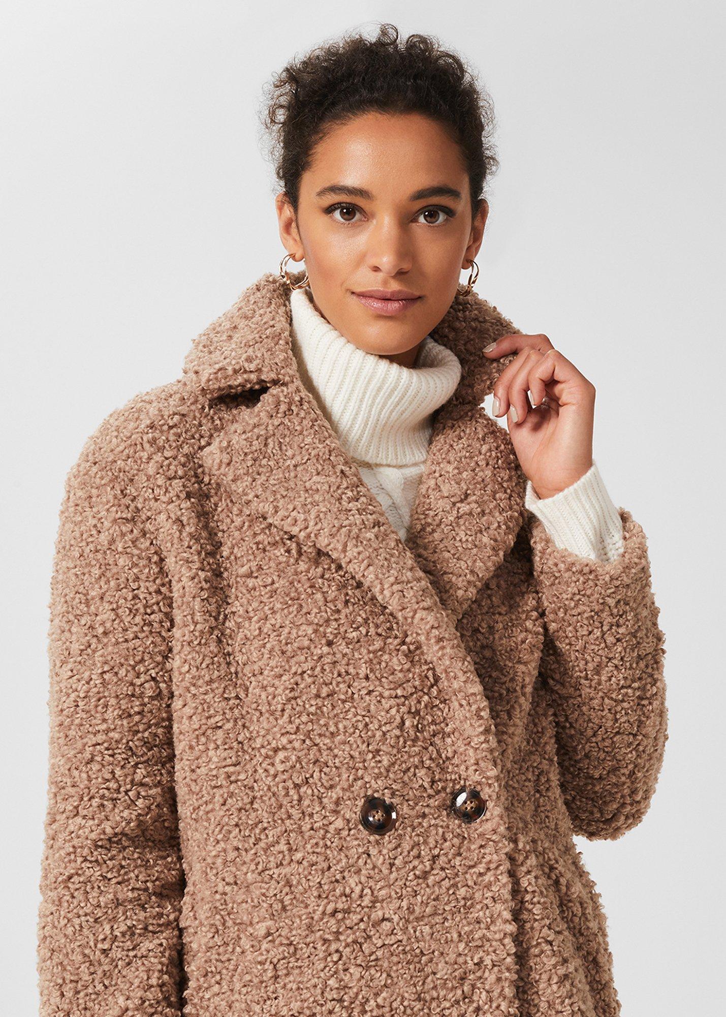 Charlize Teddy Coat, Camel, hi-res