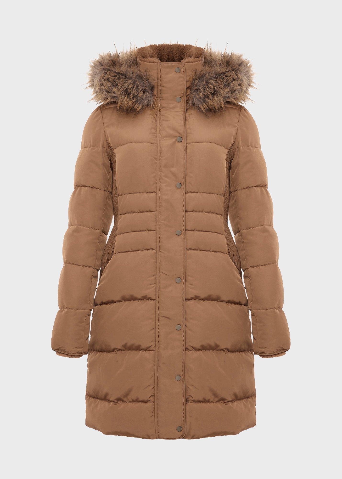 Dita Puffer Jacket With Hood, Camel, hi-res