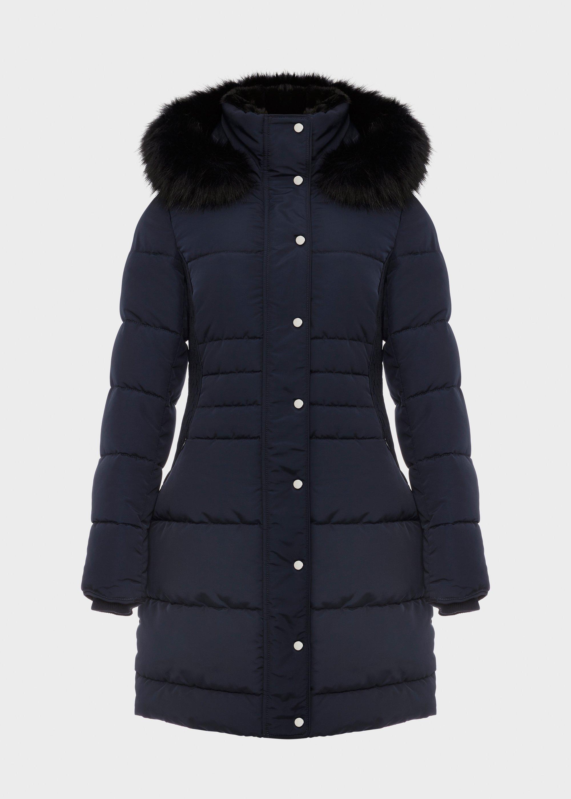 Dita Puffer Jacket With Hood, Navy, hi-res