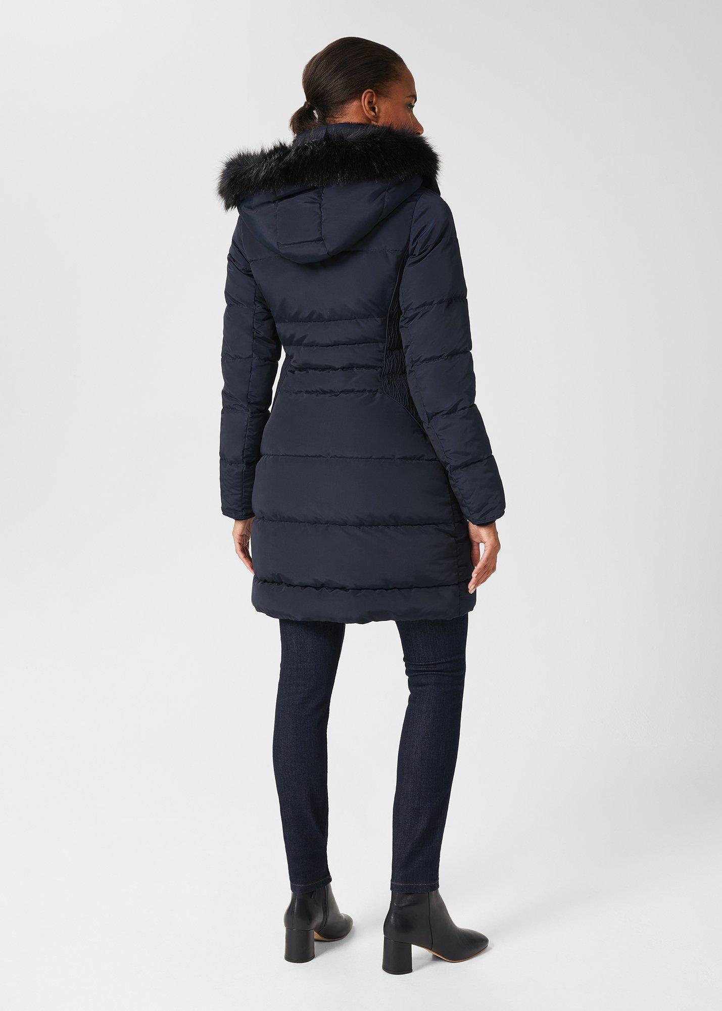 Dita Puffer Jacket With Hood, Navy, hi-res