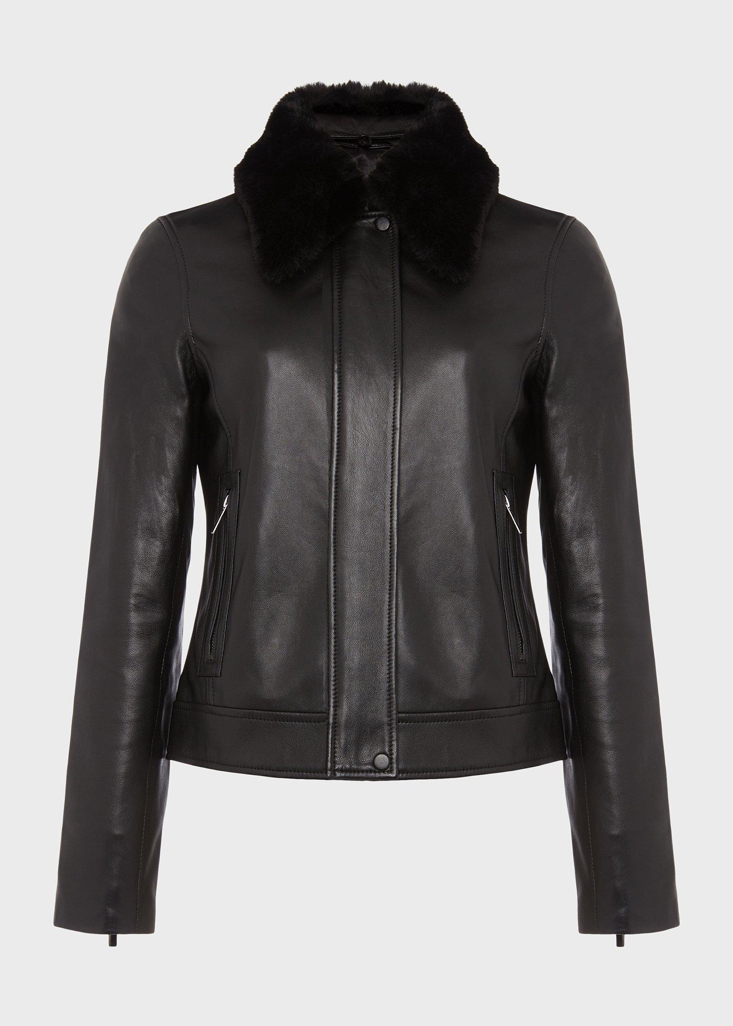 Sera Leather Jacket, Black, hi-res