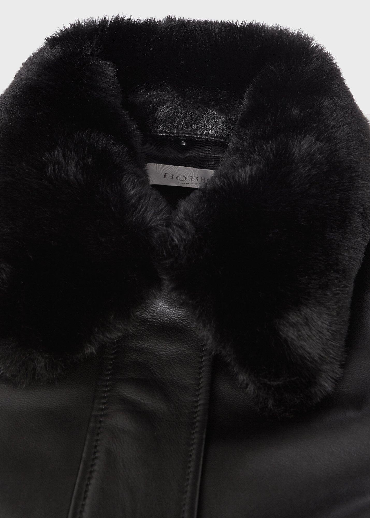 Sera Leather Jacket, Black, hi-res