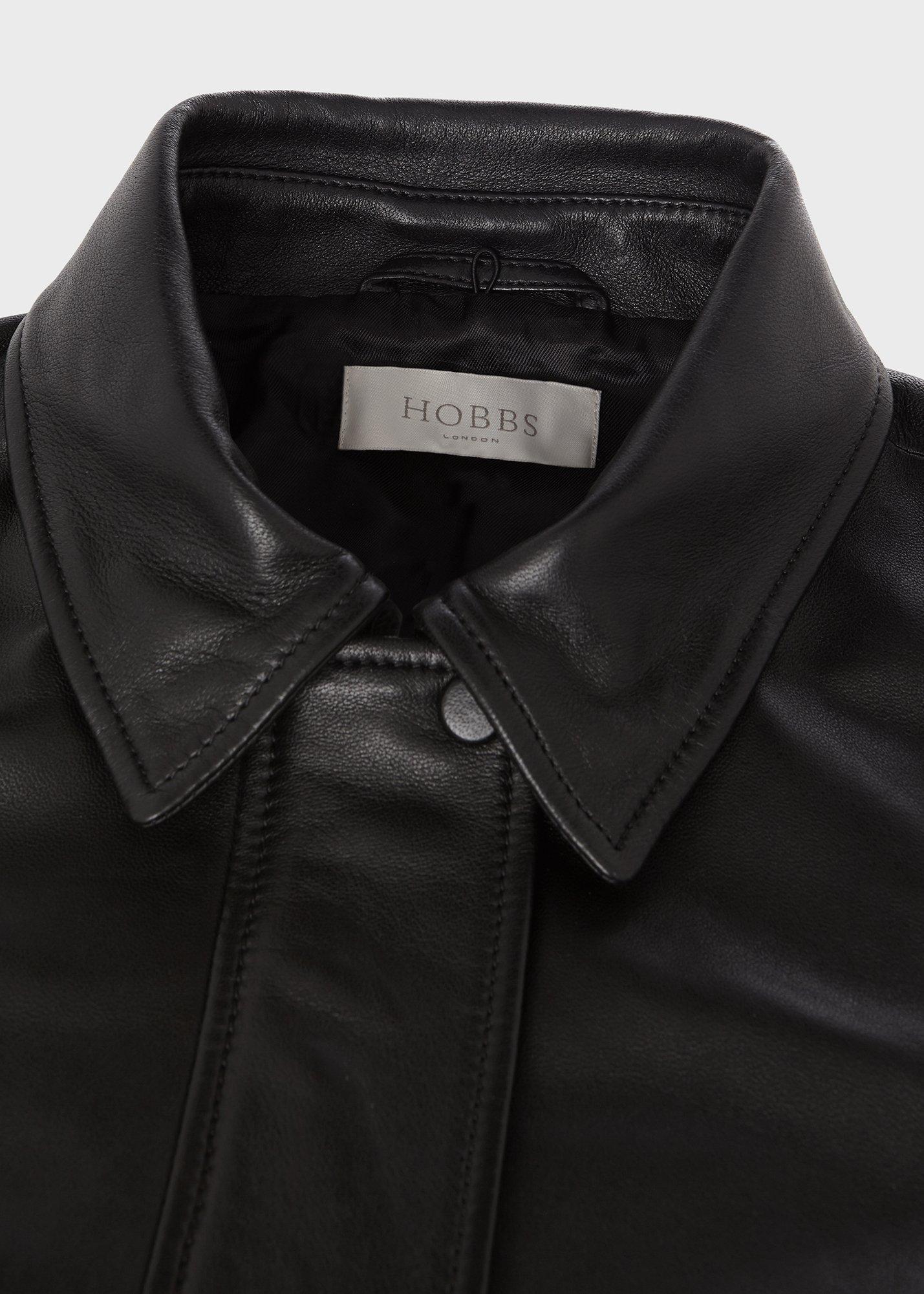 Sera Leather Jacket, Black, hi-res