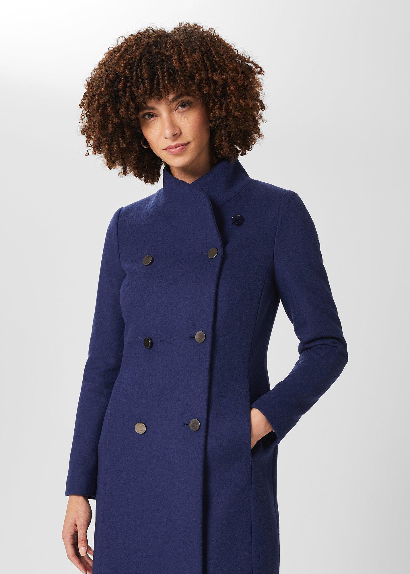 Johanna Wool Blend Coat, Deep Blue, hi-res