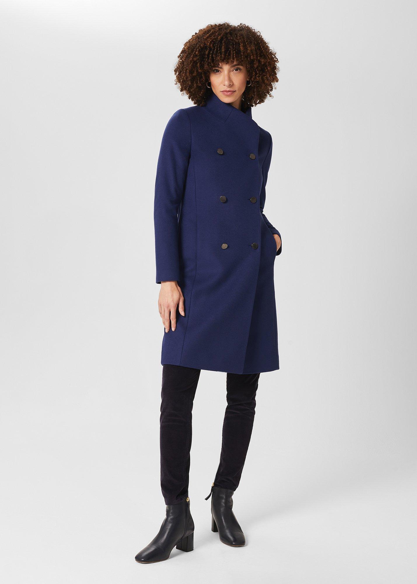 Johanna Wool Blend Coat, Deep Blue, hi-res