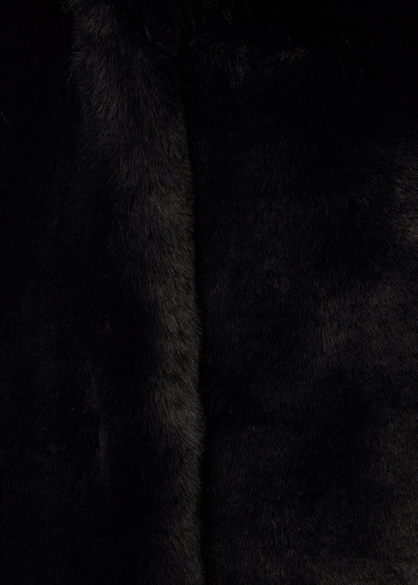 Briony Faux Fur Coat, Navy Blue, hi-res