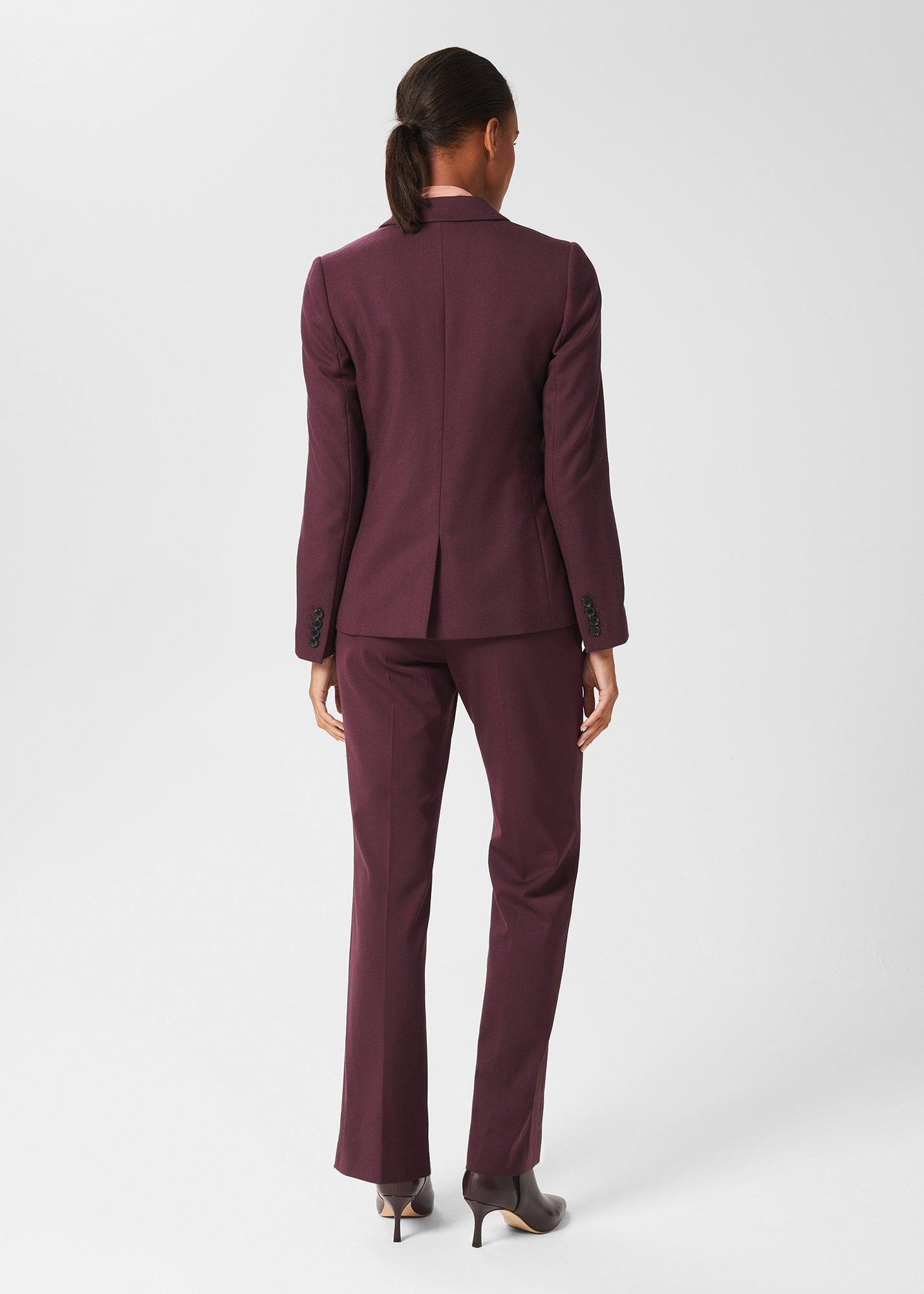 Hetty Wool Blend Blazer, Burgundy, hi-res
