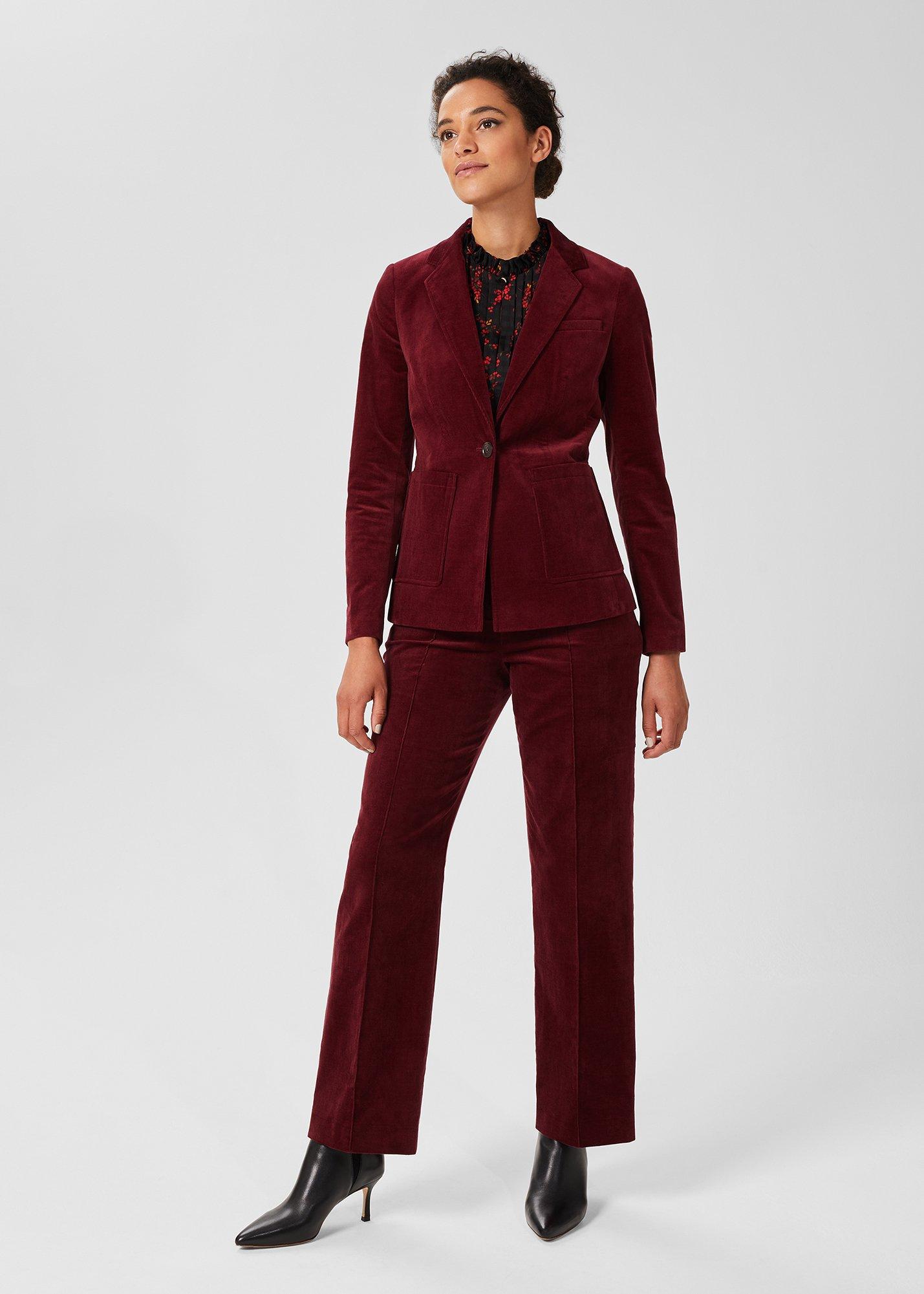 Blake Cord Blazer, Dark Red, hi-res