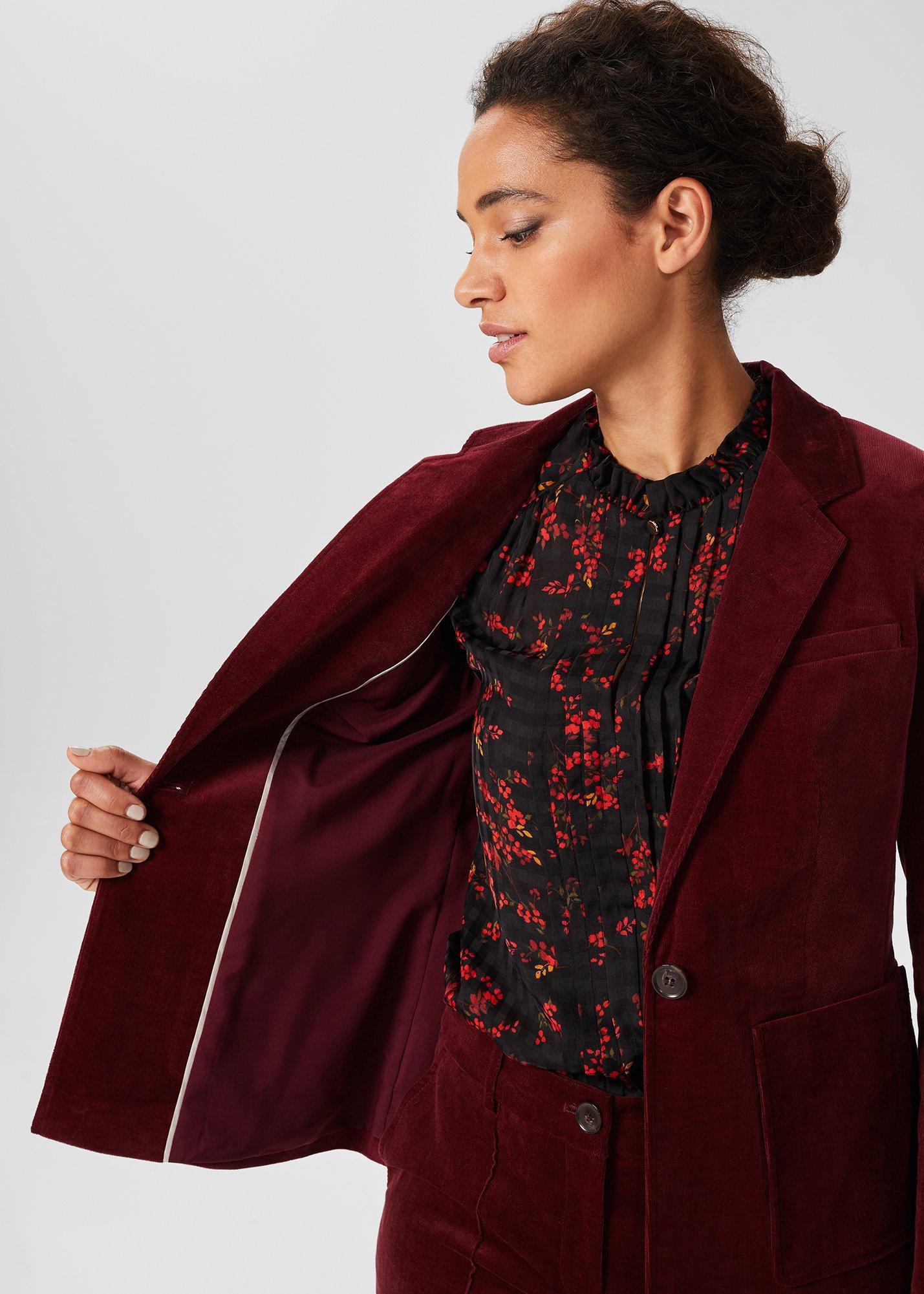 Blake Cord Blazer, Dark Red, hi-res