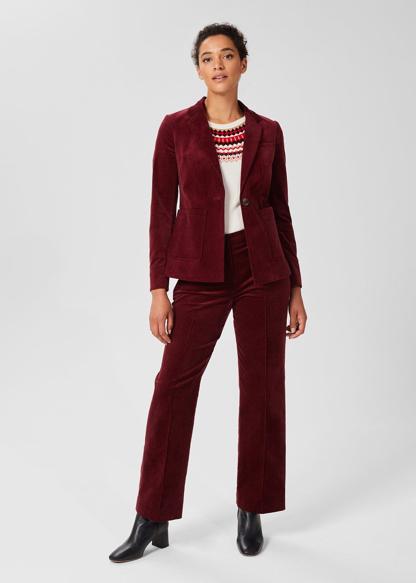 Blake Cord Blazer, Dark Red, hi-res