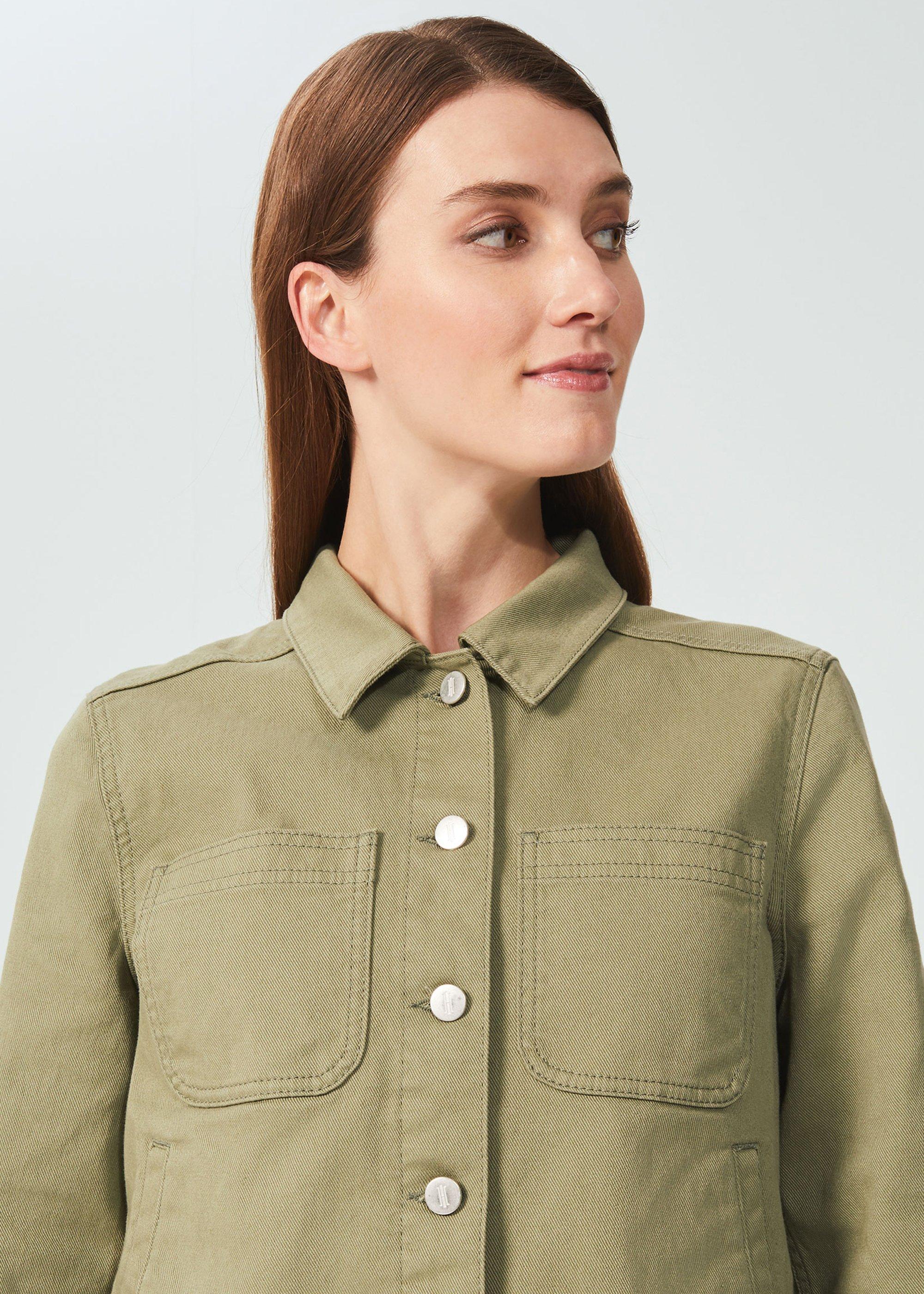 Martie Boxy Denim Jacket, Light Green, hi-res