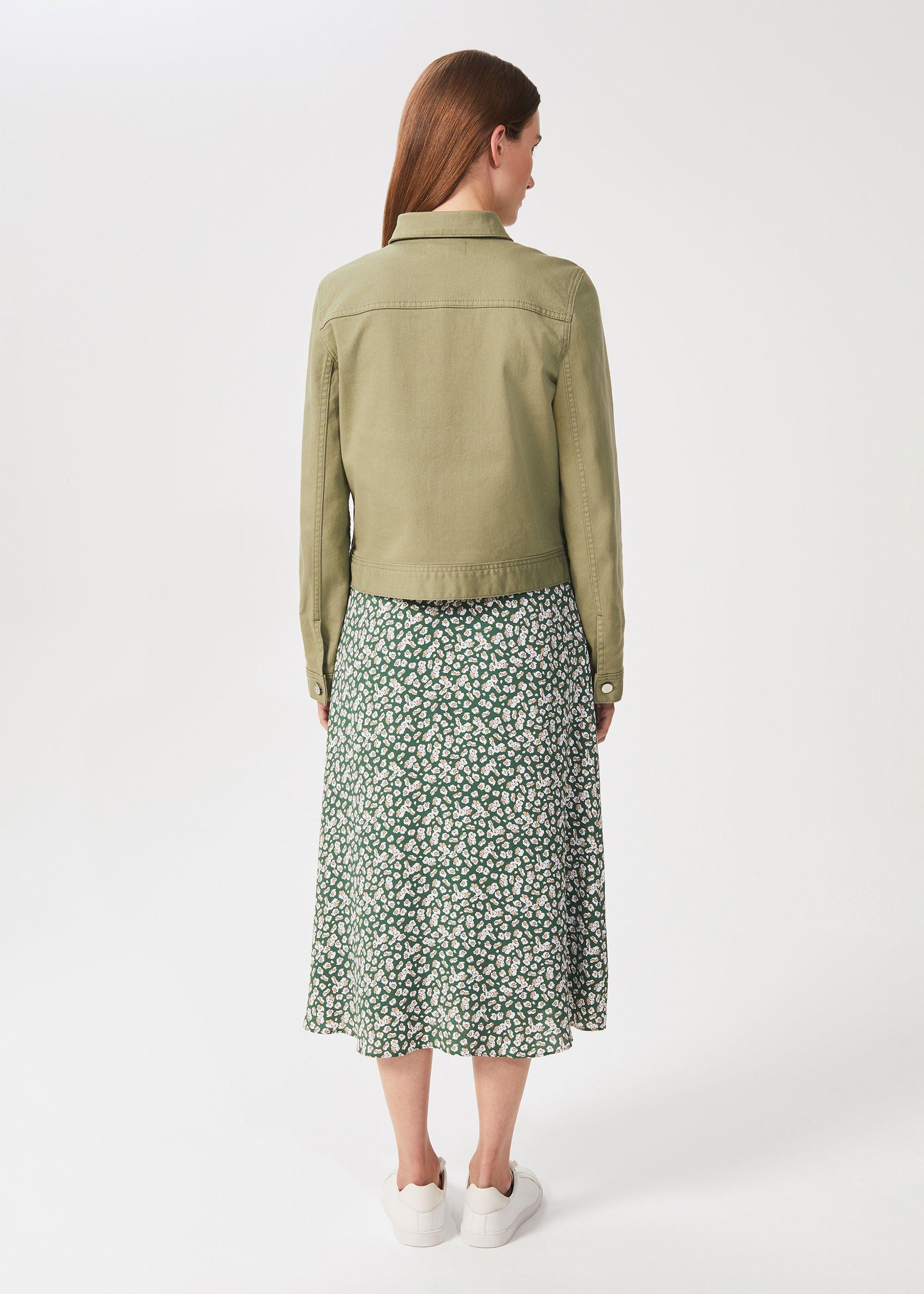 Martie Boxy Denim Jacket, Light Green, hi-res