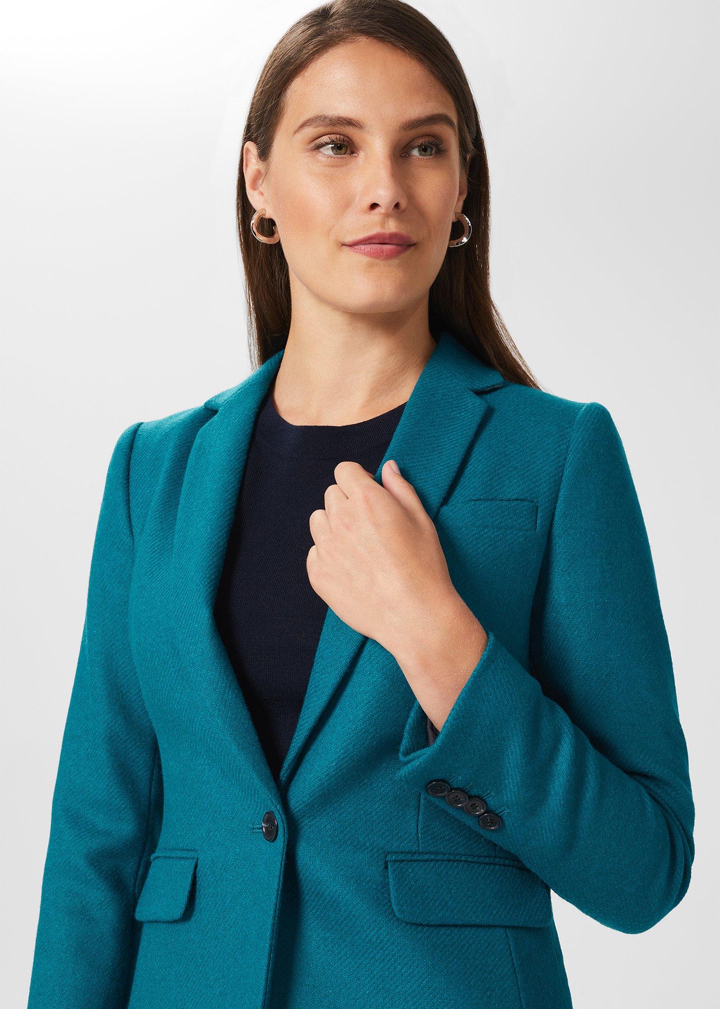 Petite Blake Wool Jacket, Lagoon Blue, hi-res