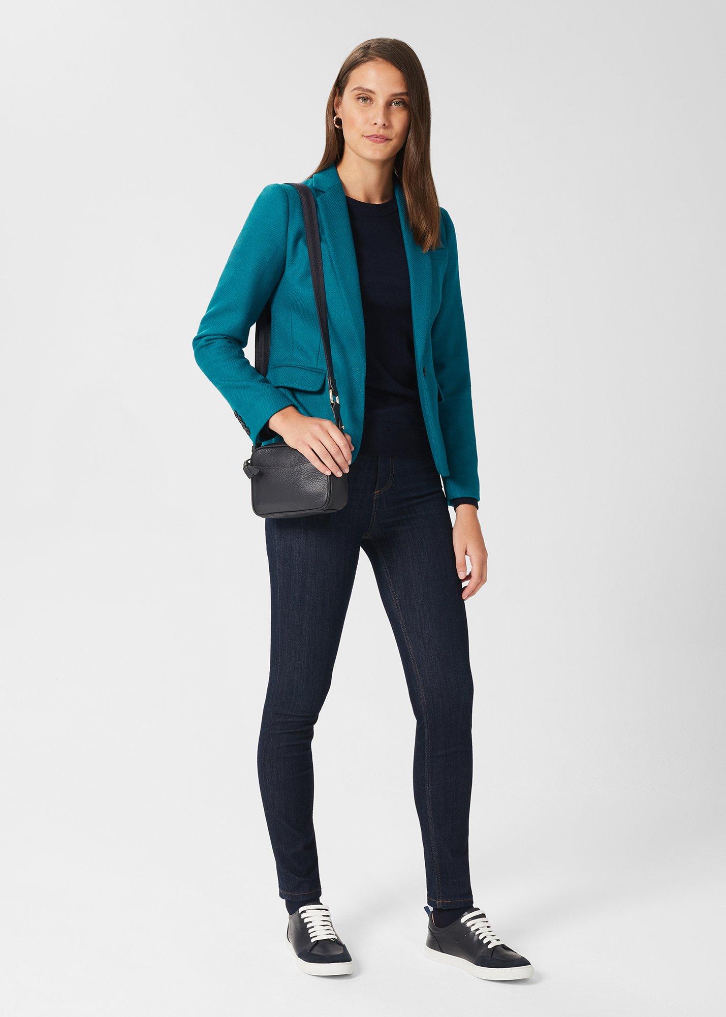 Petite Blake Wool Jacket, Lagoon Blue, hi-res