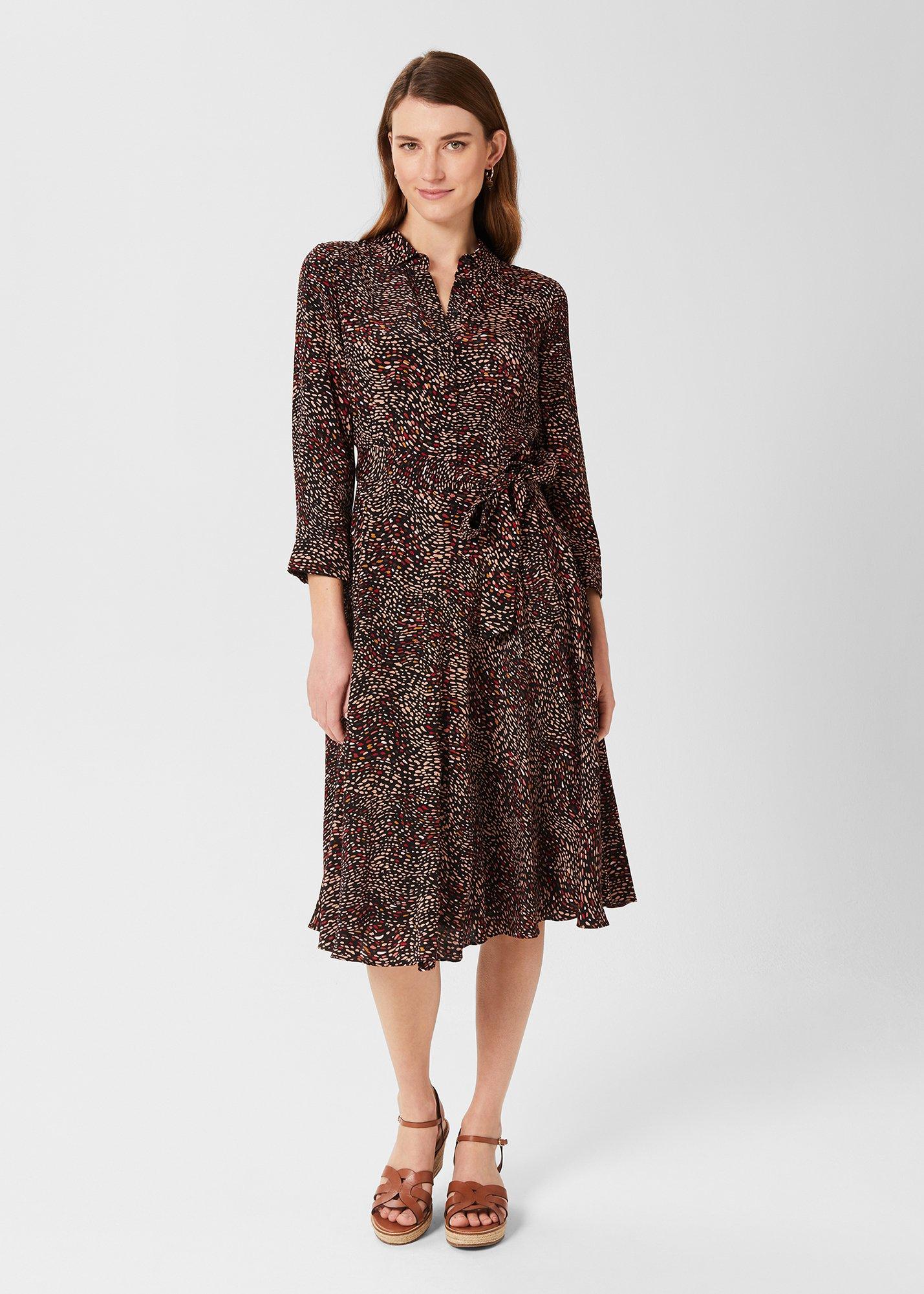 Alex Printed Shirt Dress, Black Multi, hi-res