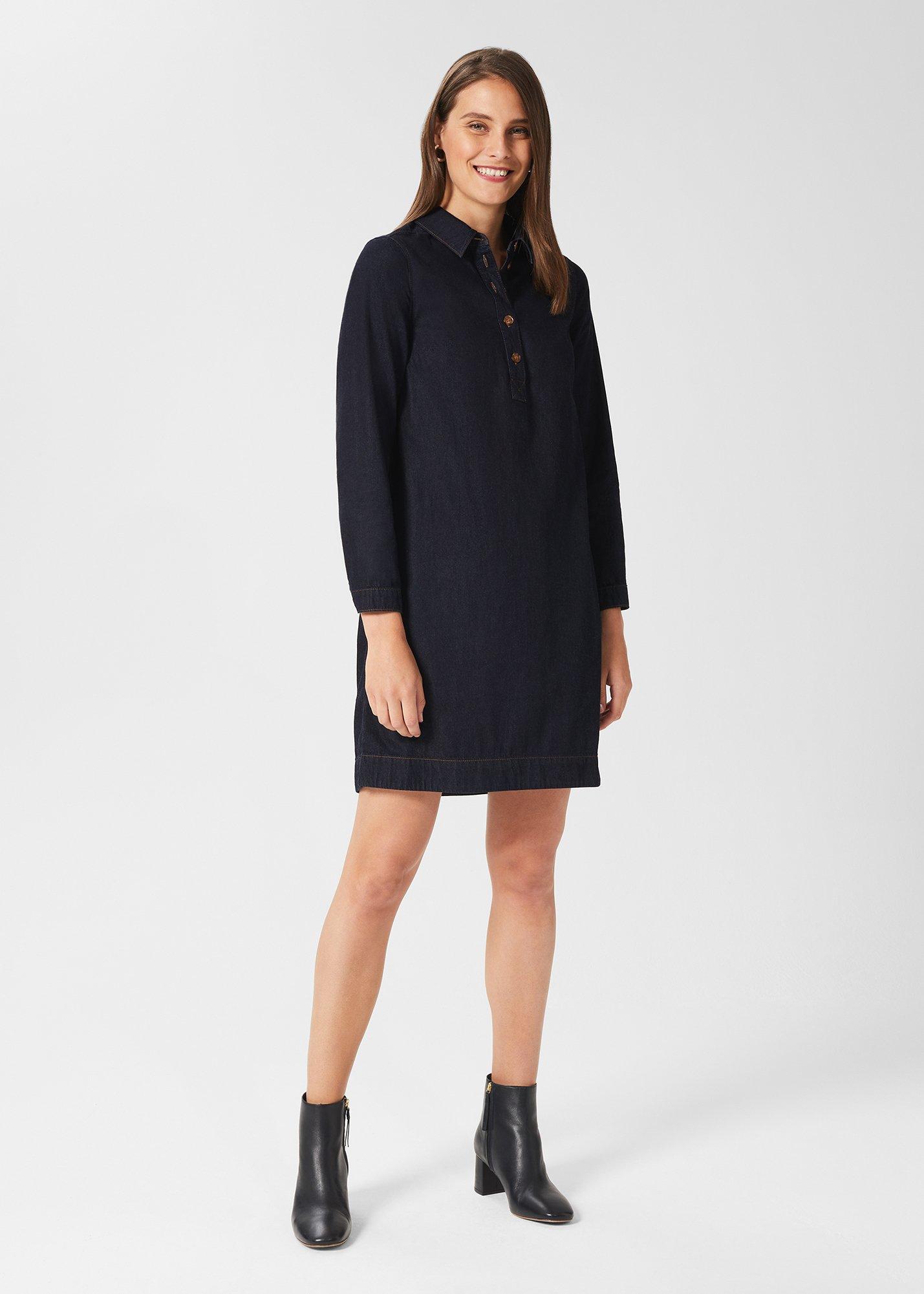 Jenny Denim Dress, Dark Indigo, hi-res