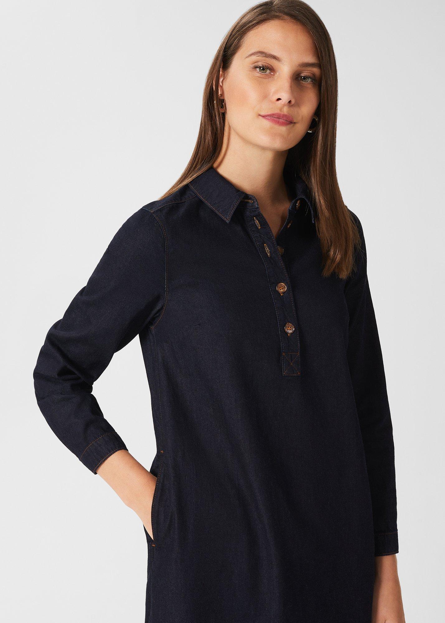 Jenny Denim Dress, Dark Indigo, hi-res