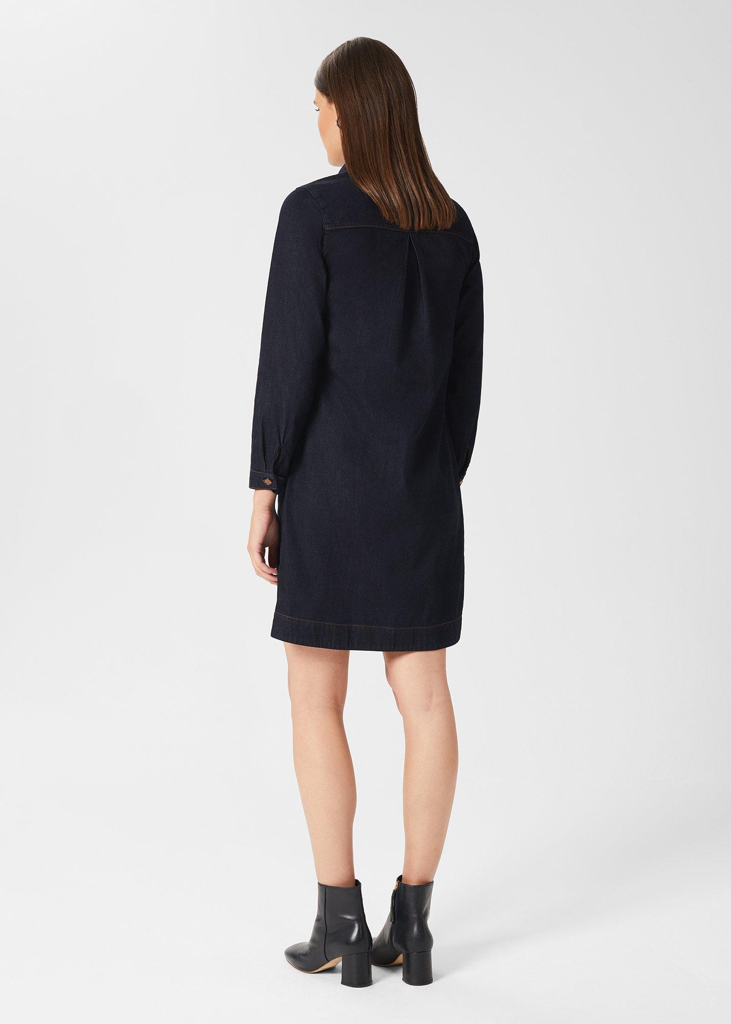 Jenny Denim Dress, Dark Indigo, hi-res