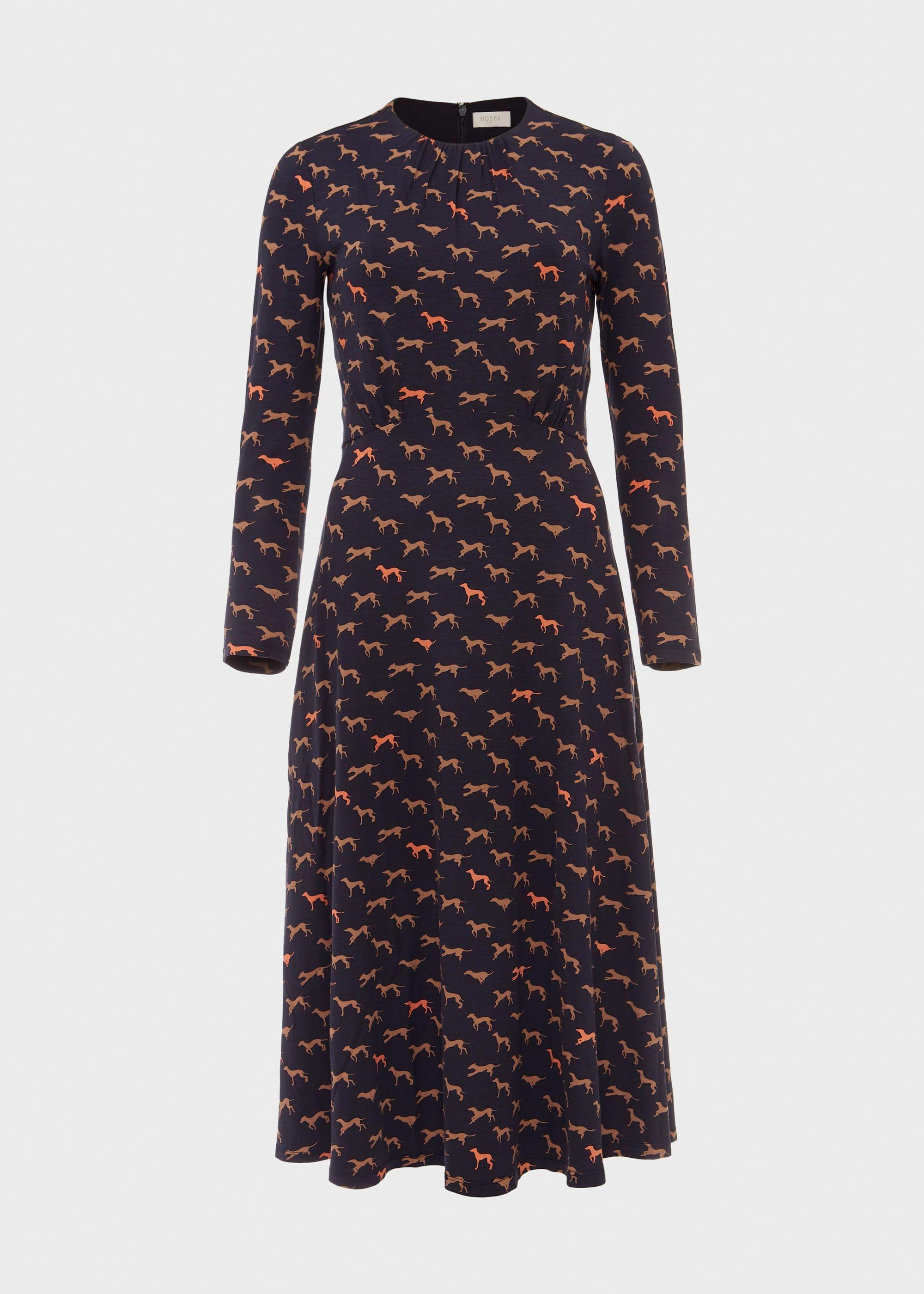 Sian Jersey Dress, Navy Multi, hi-res