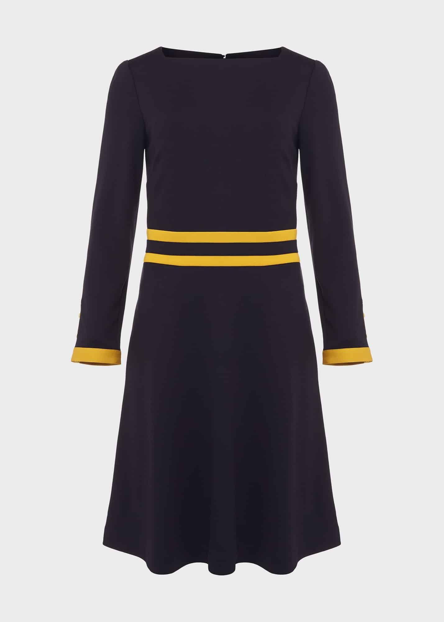 Petite Vivian Dress, Navy Chartreuse, hi-res