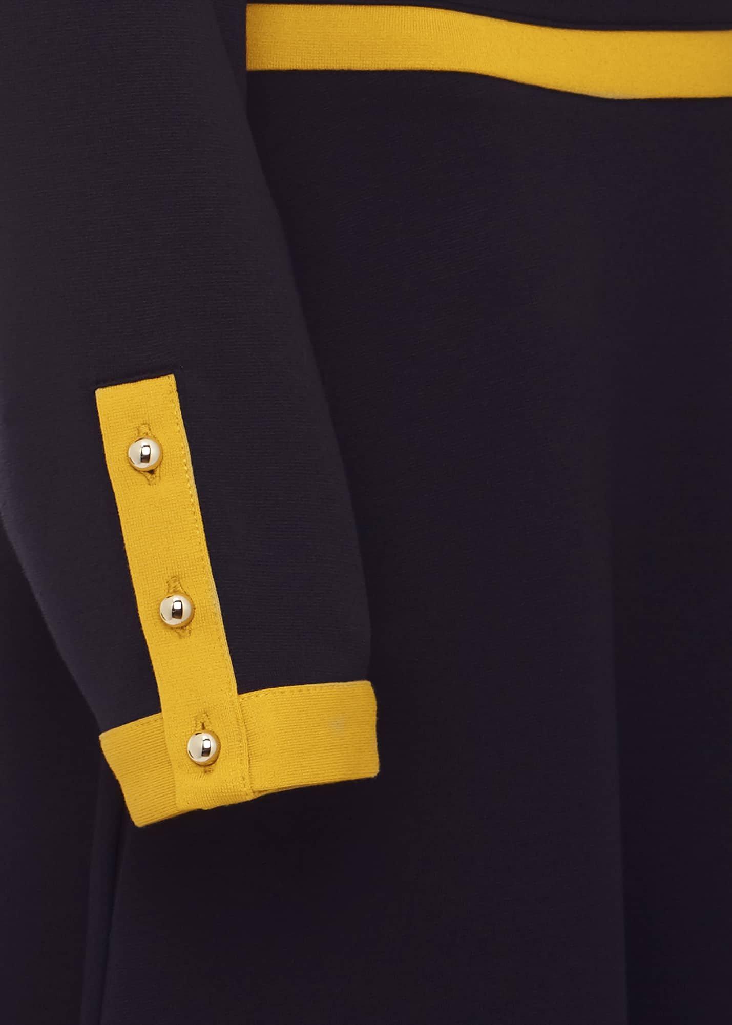 Petite Vivian Dress, Navy Chartreuse, hi-res
