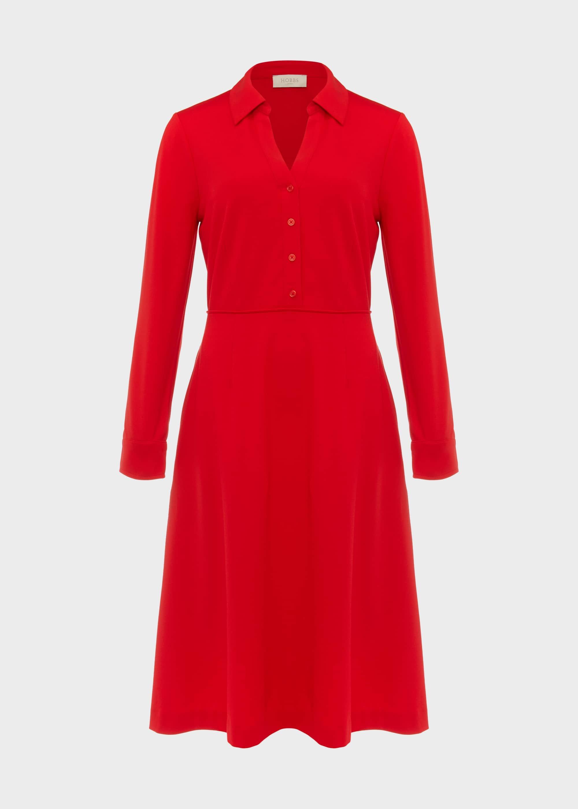 Tanya Ponte Dress, Crimson Red, hi-res