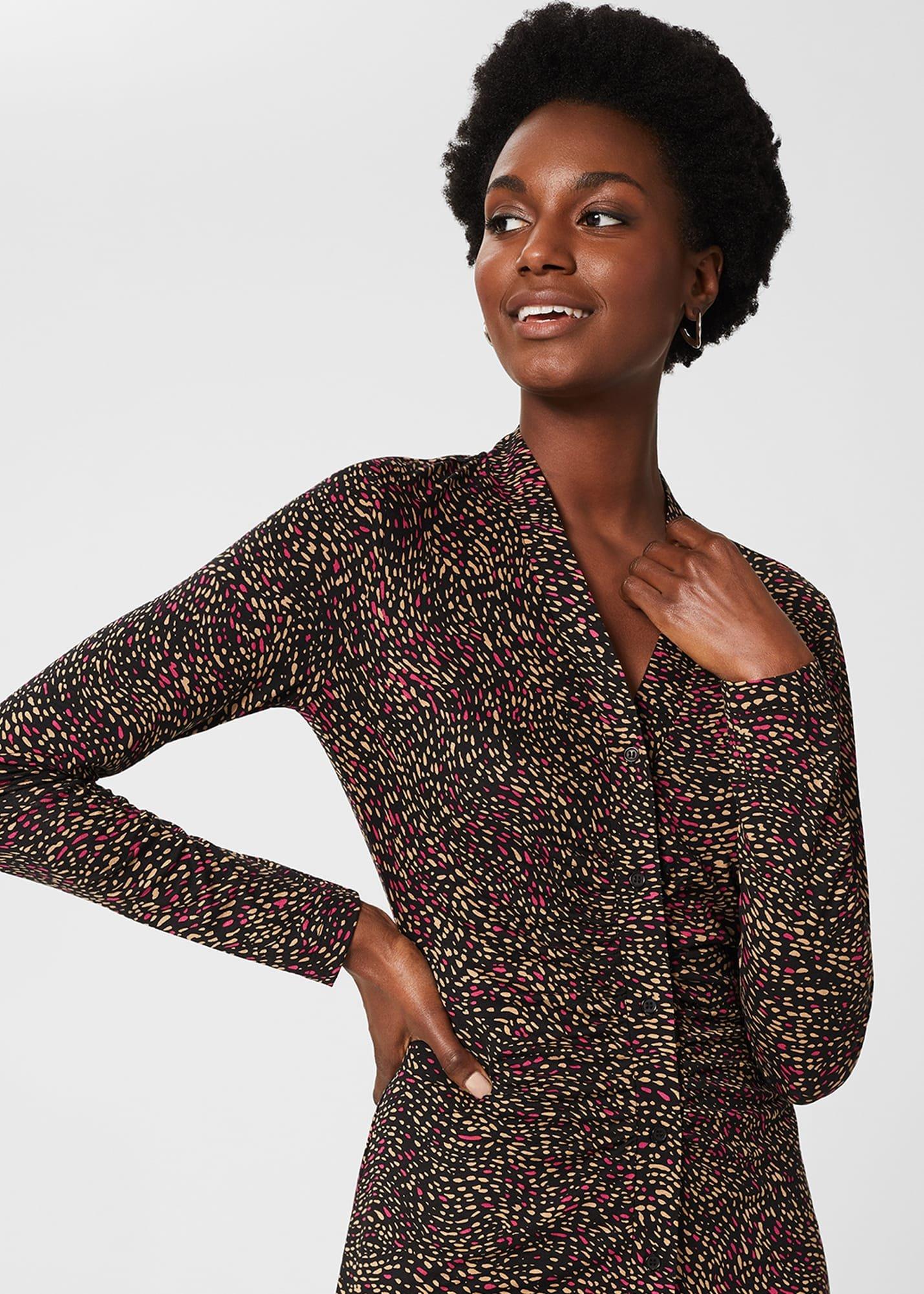Hatty Jersey Dress, Black Multi, hi-res