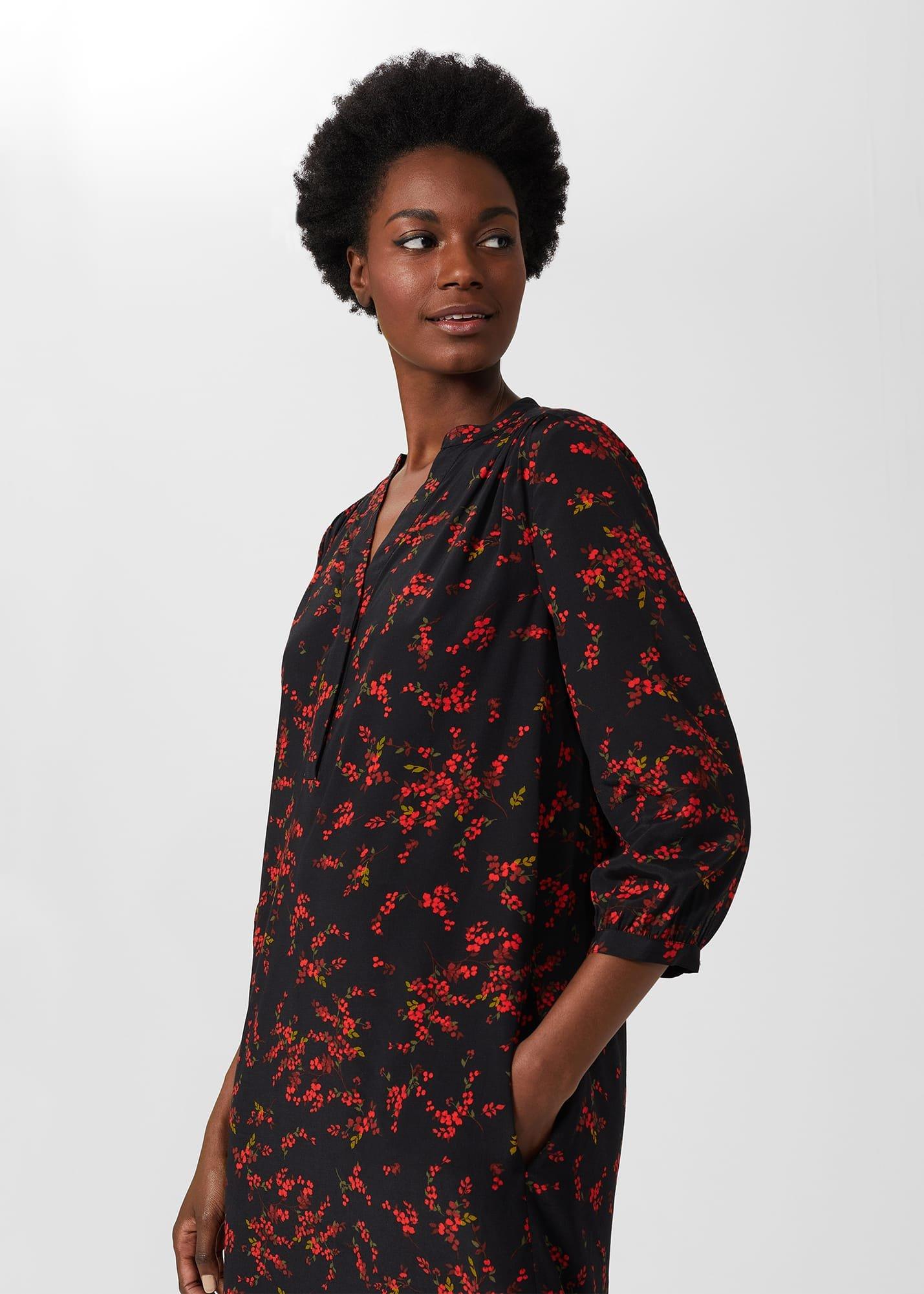 Katarina Floral Tunic Dress, Black Multi, hi-res