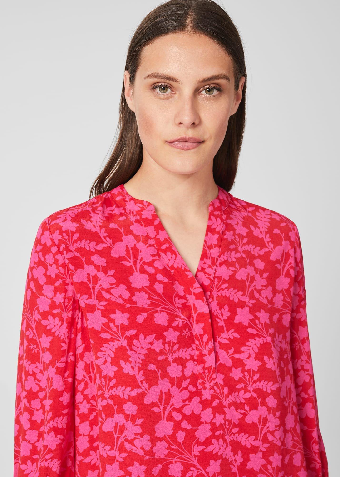 Essie Floral Blouse, Red Pink, hi-res