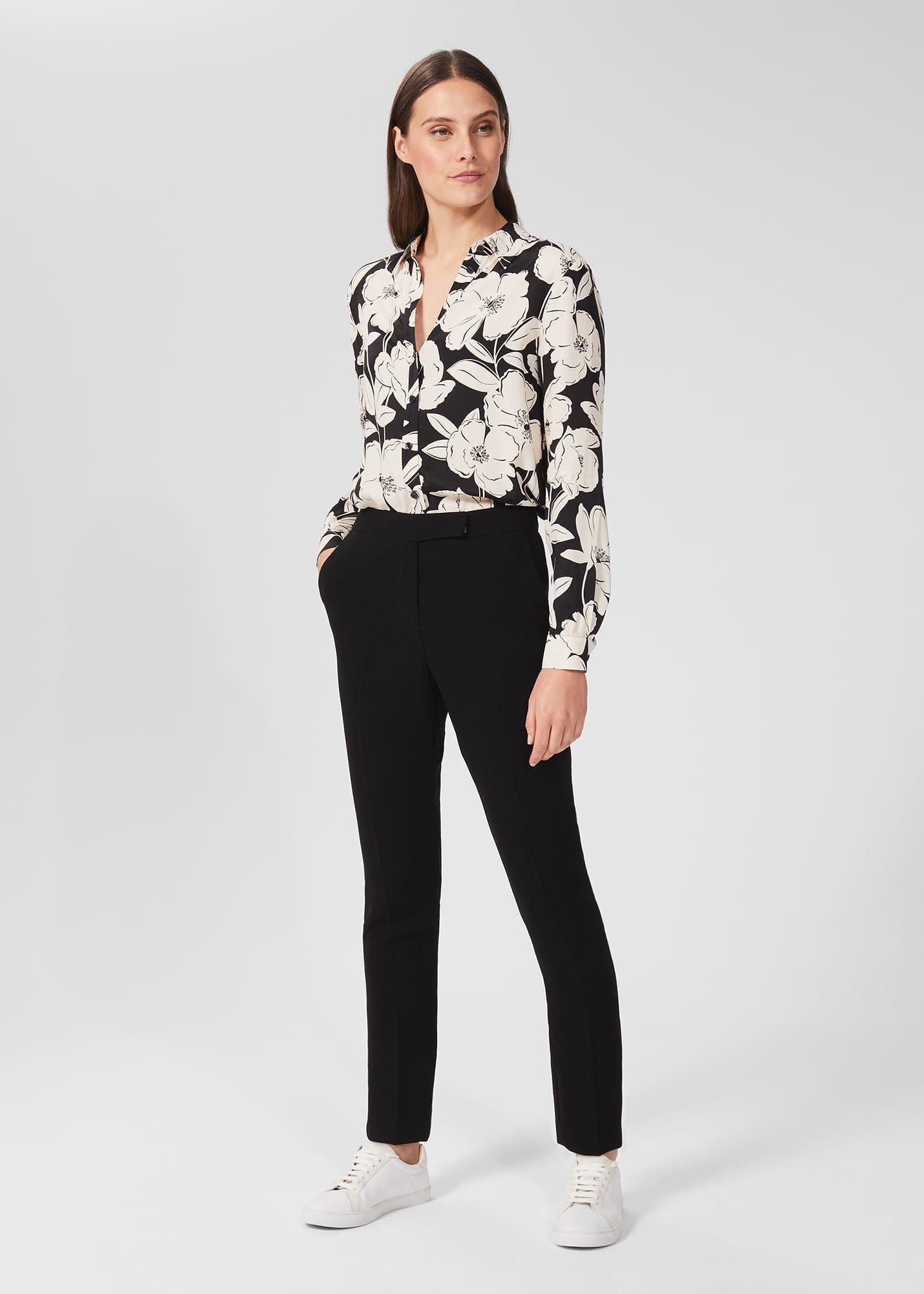 Lorraine Floral Shirt, Cream Black, hi-res