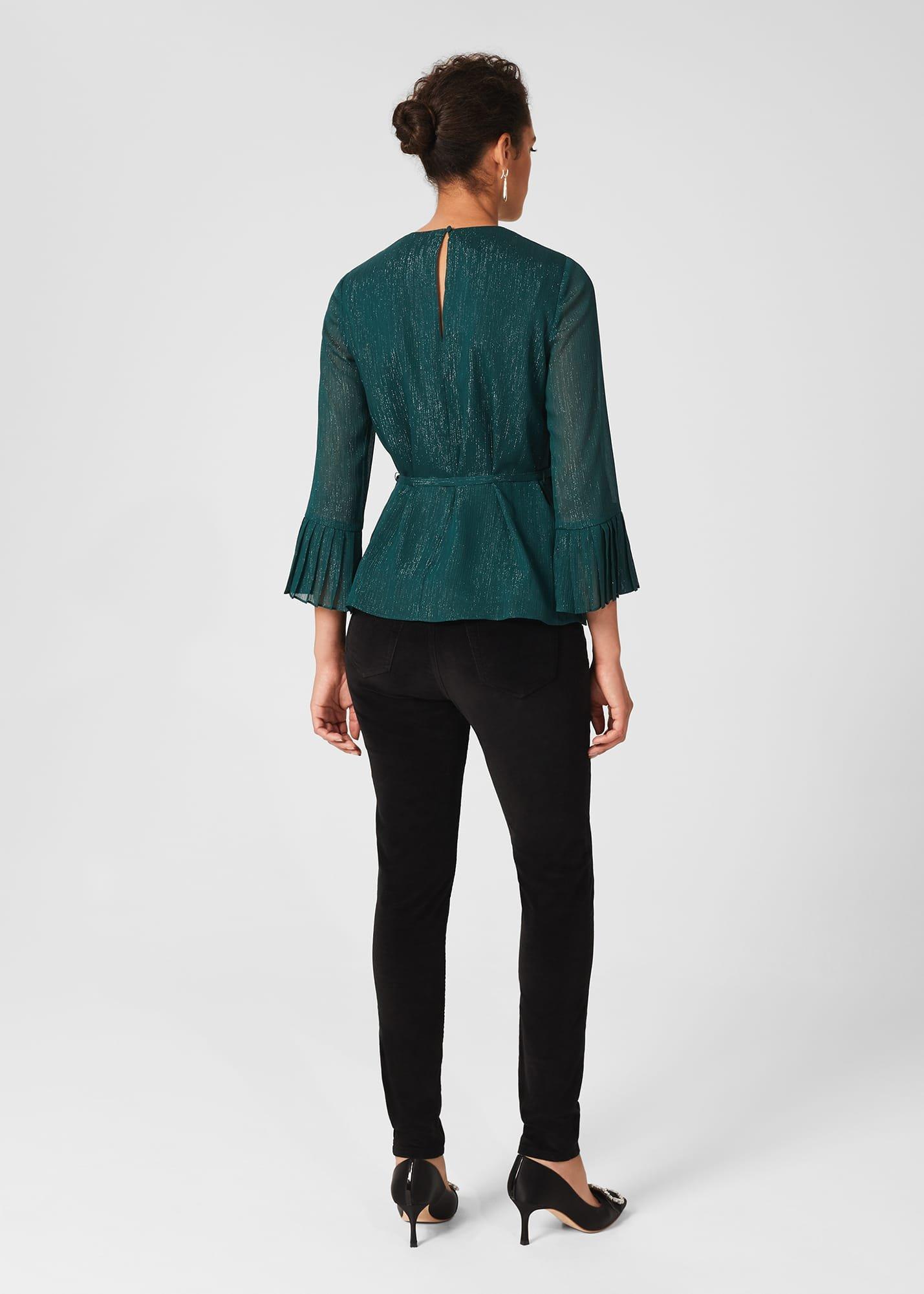 Melodie Pleat Detail Top, Pine Green, hi-res