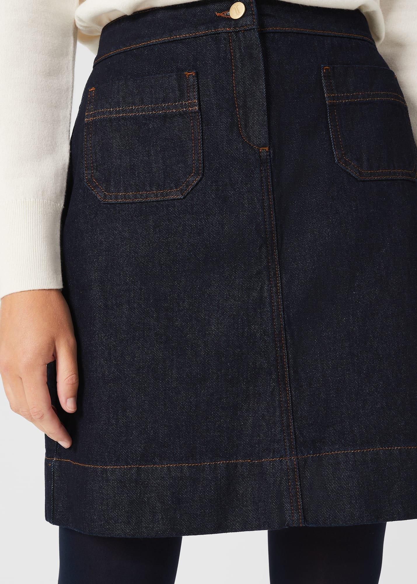 Ami Denim Mini Skirt, Dark Indigo, hi-res