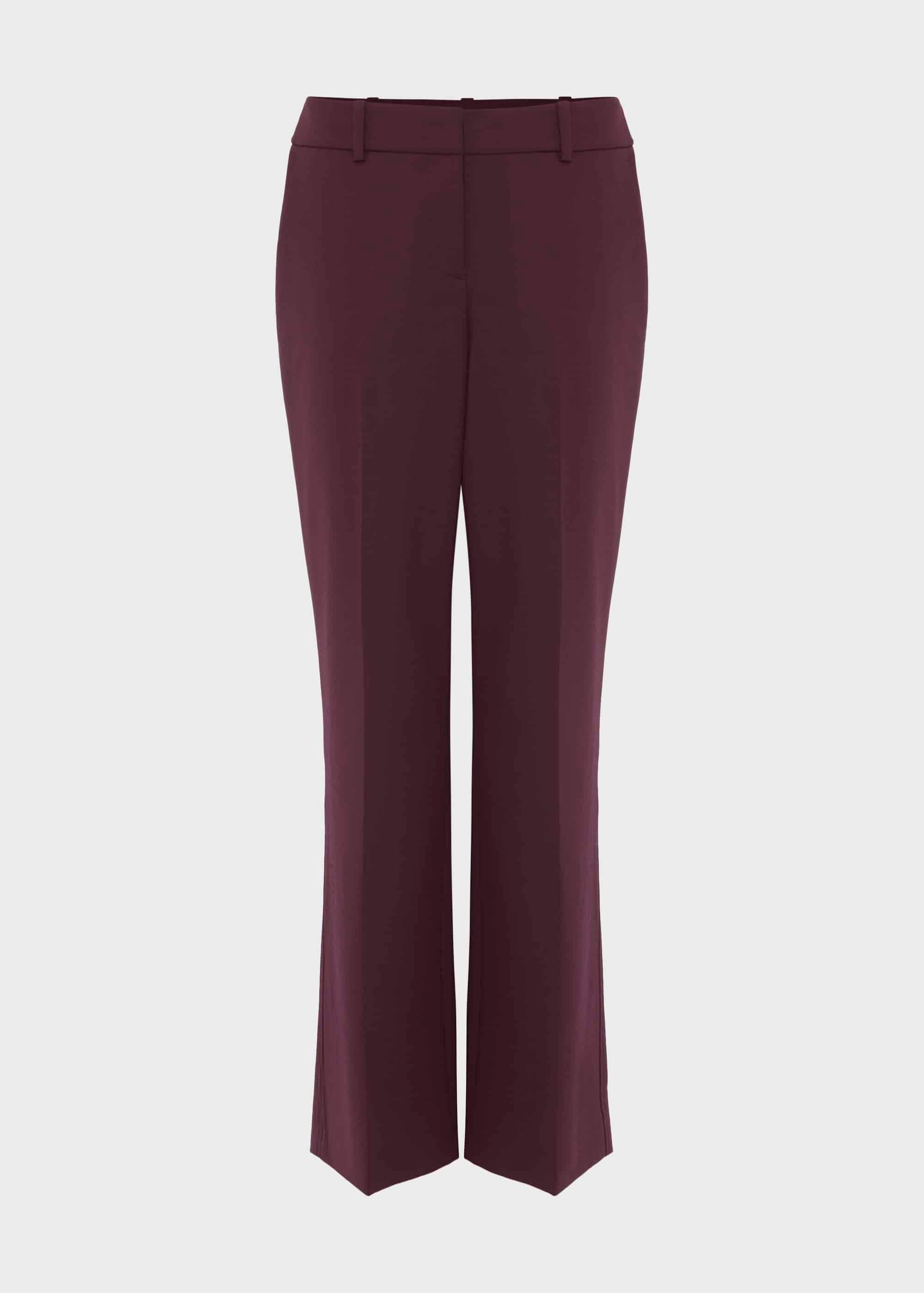 Hetty Straight Trousers, Burgundy, hi-res