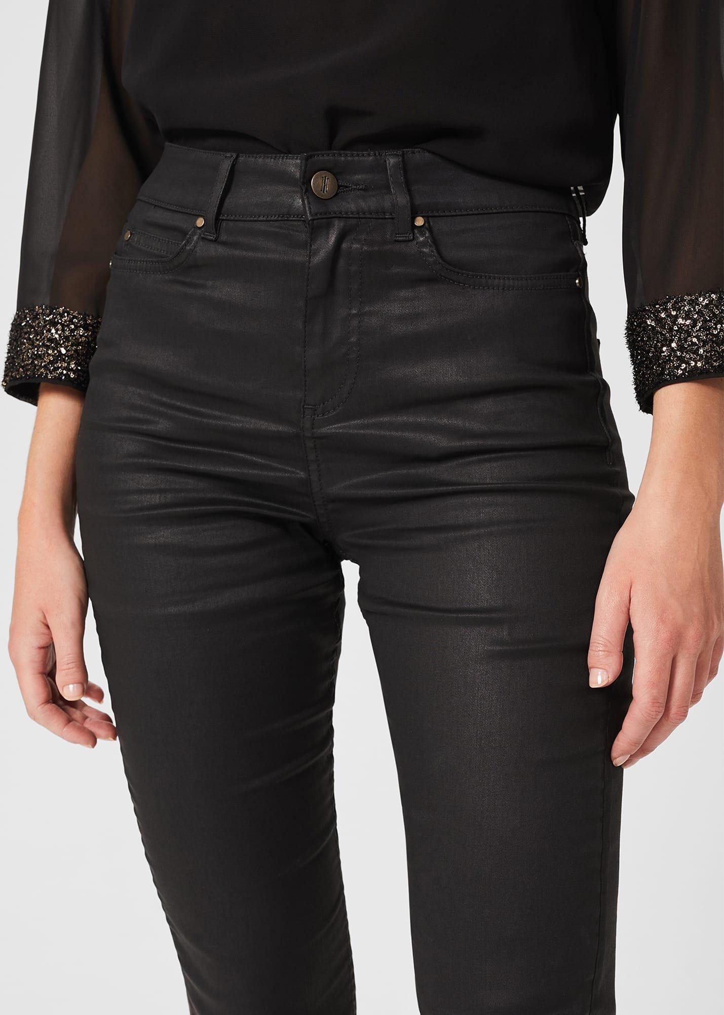 Gia Coated Skinny Jeans, Black, hi-res