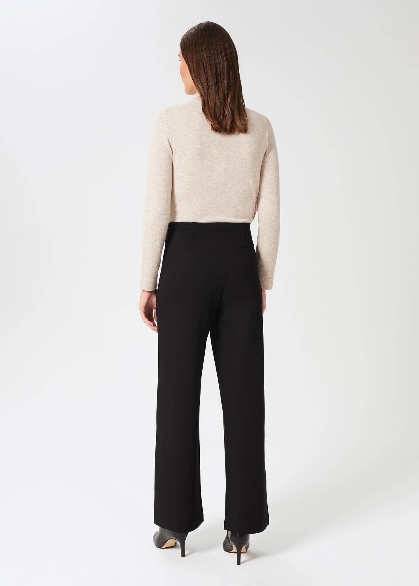 Pippa Jersey Wide Leg Pants, Black, hi-res